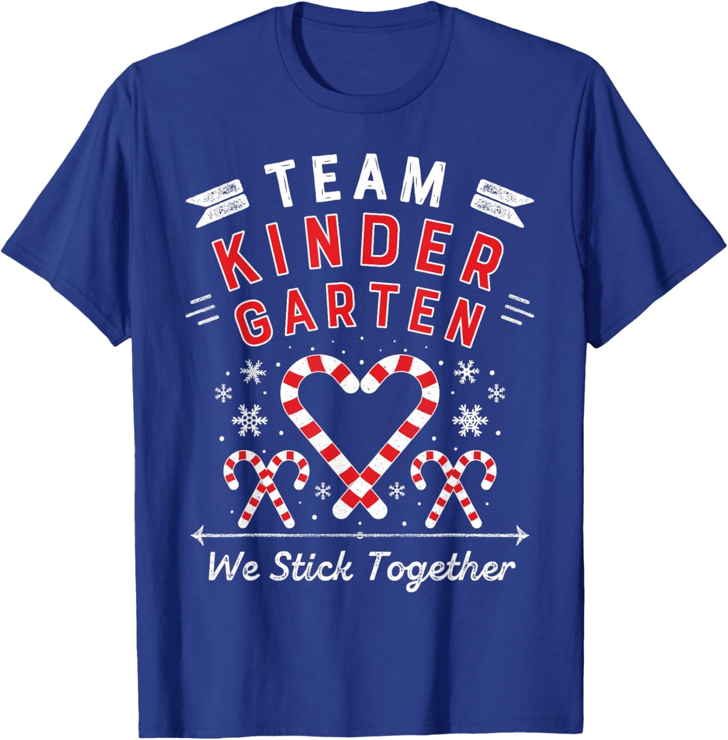 Team Kinder garten Christmas Candy Cane Kindergarten Teacher Women Kids T-Shirt - T-Shirt | Royal
