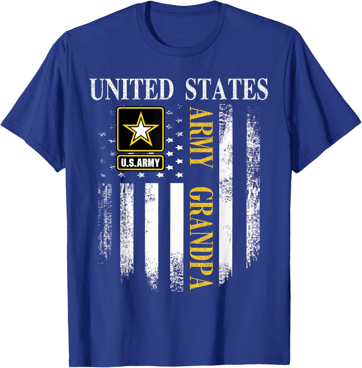 Vintage United States Army Grandpa With American Flag Gift T-Shirt - T-Shirt | Royal