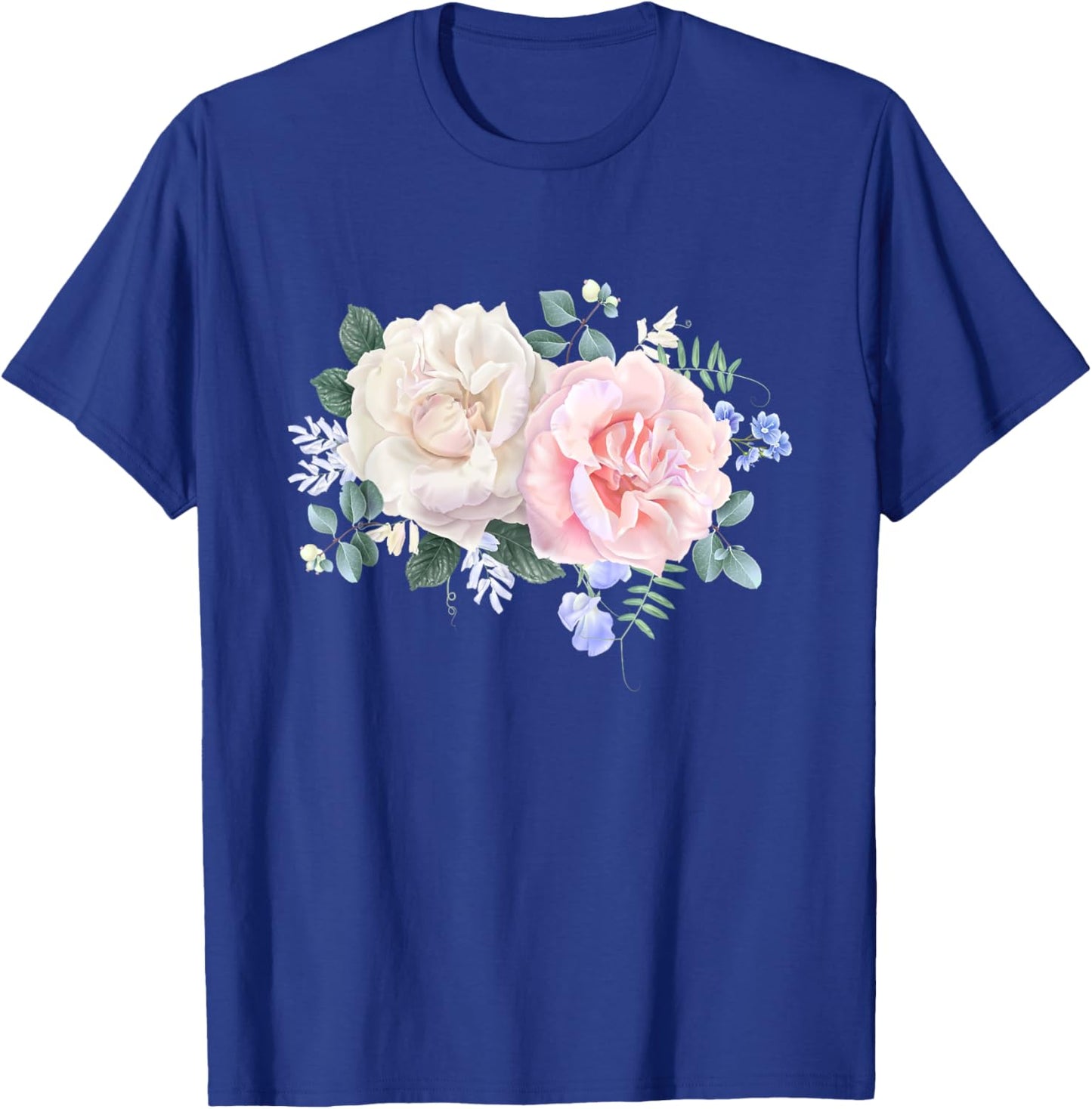 Vintage Flower Rose Floral Shirt - Pastel Flower Rose T-Shirt - T-Shirt | Royal