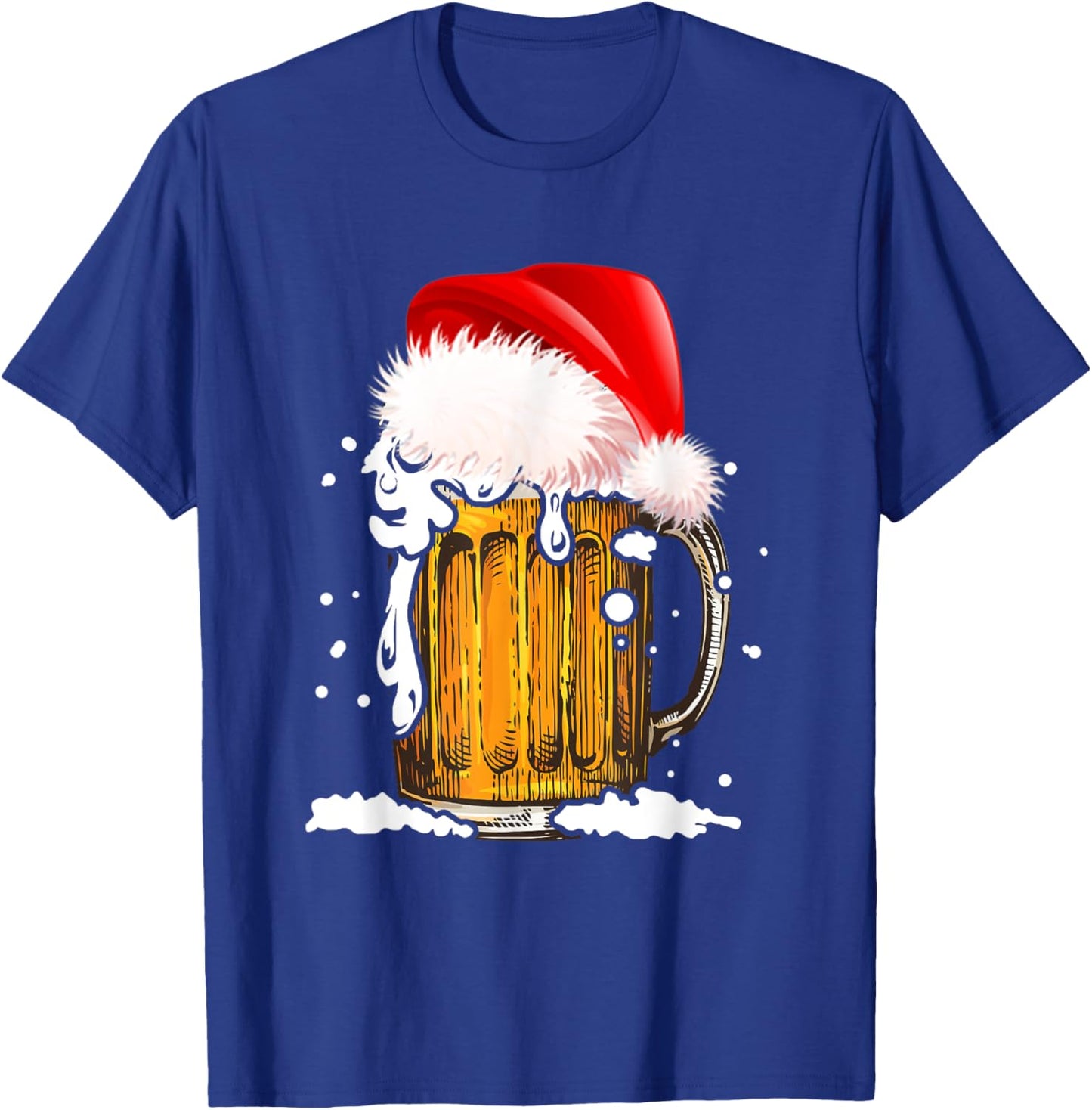 Beer Santa Hat Christmas Drinking Lover Alcohol Pajamas T-Shirt - T-Shirt | Royal