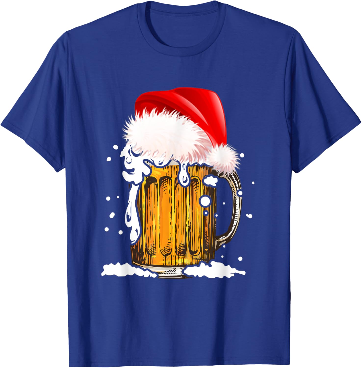 Beer Santa Hat Christmas Drinking Lover Alcohol Pajamas T-Shirt - T-Shirt | Royal