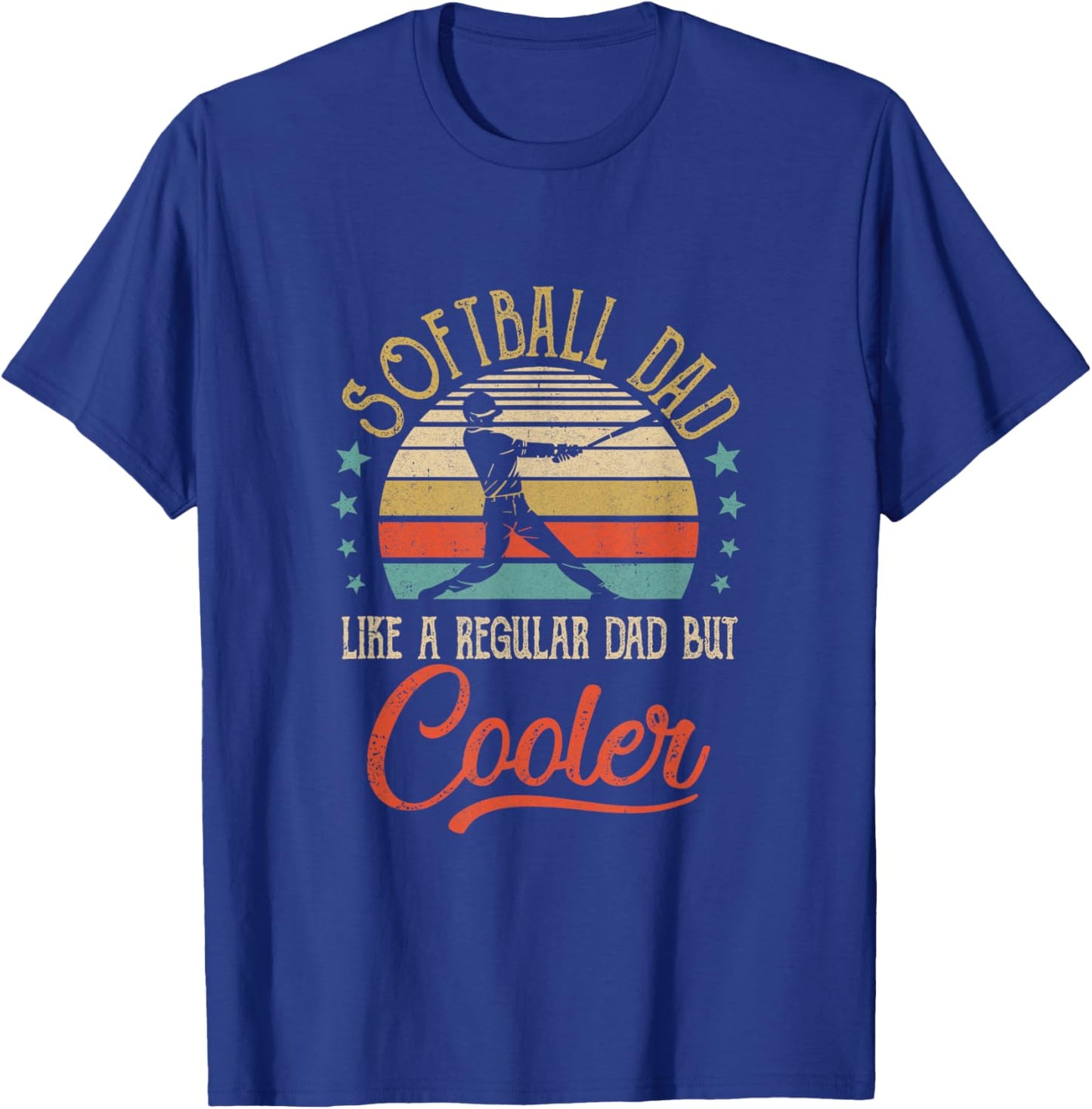 Softball Dad Like A Regular Dad Cooler Vintage Fathers Day T-Shirt - T-Shirt | Royal