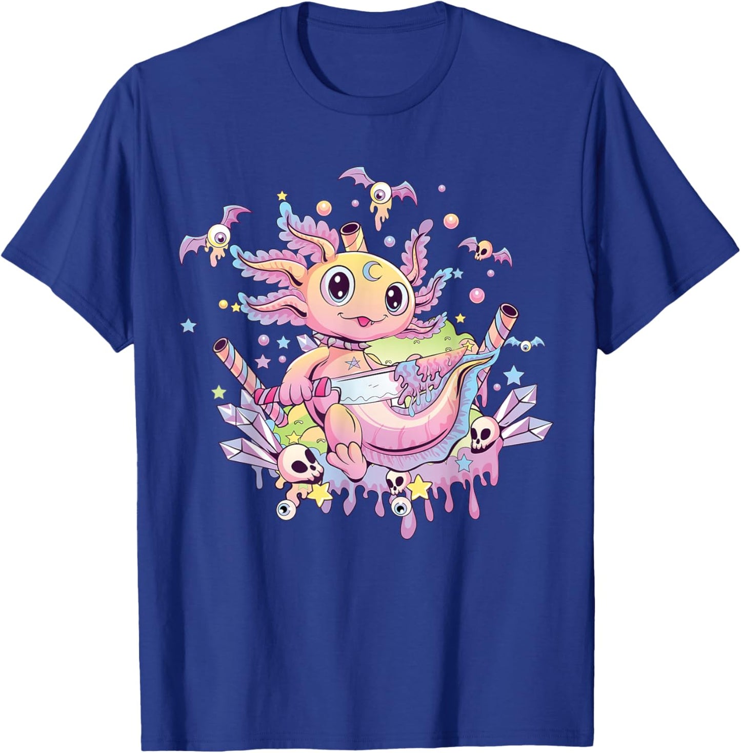 Pastel Goth Cute Creepy Axolotl Gothic Kawaii Menhera T-Shirt - T-Shirt | Royal