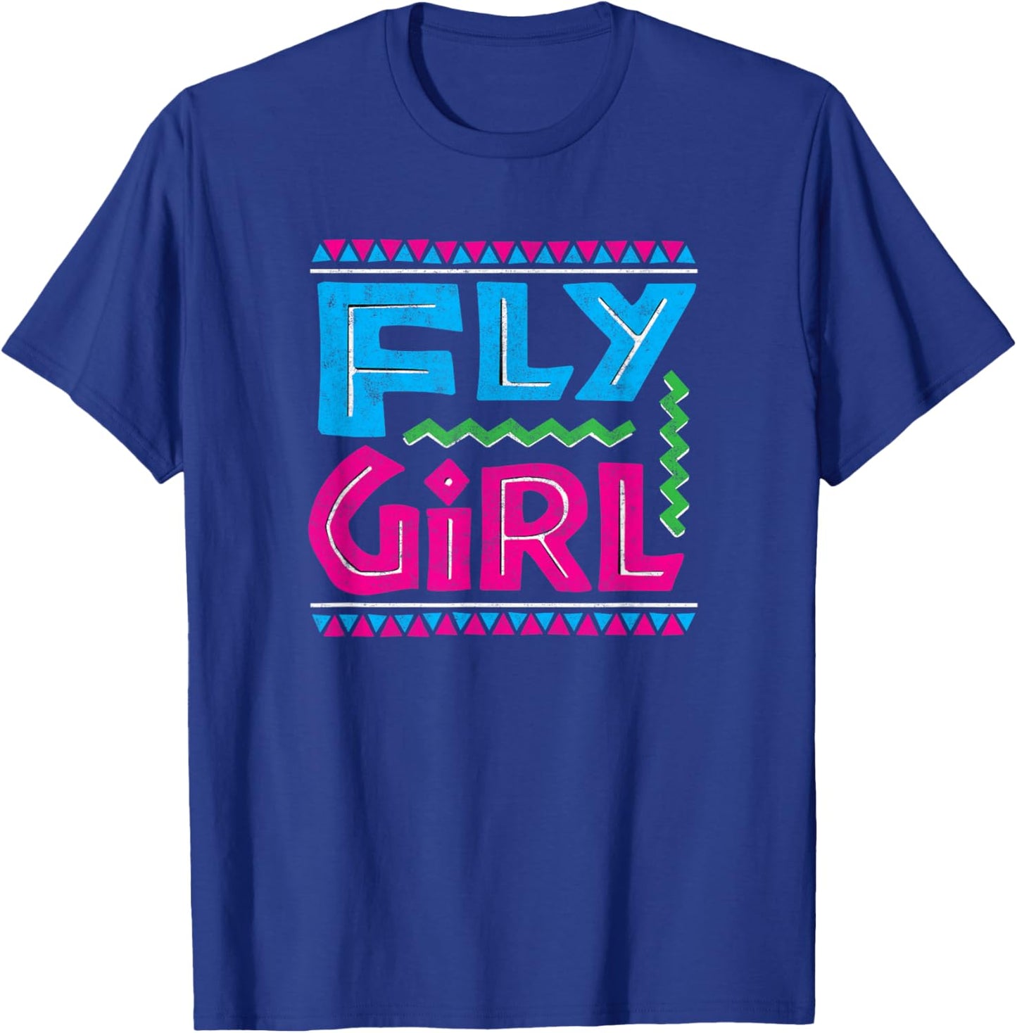 Fly Girl 80s 90s Old School Distressed B-Girl Hip Hop T-Shirt - T-Shirt | Royal