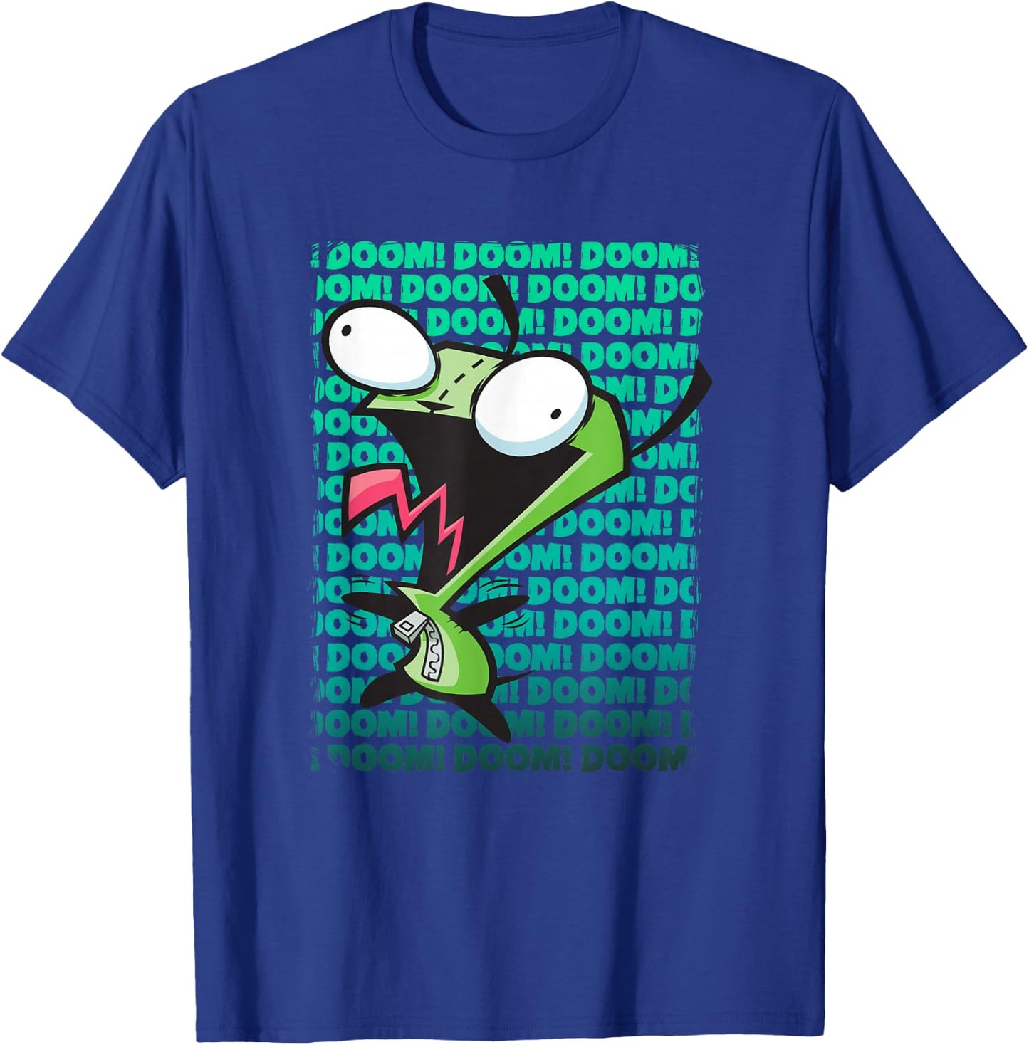 Invader Zim Doom! Doom! Doom! Screaming Gir Gradient Poster T-Shirt - T-Shirt | Royal