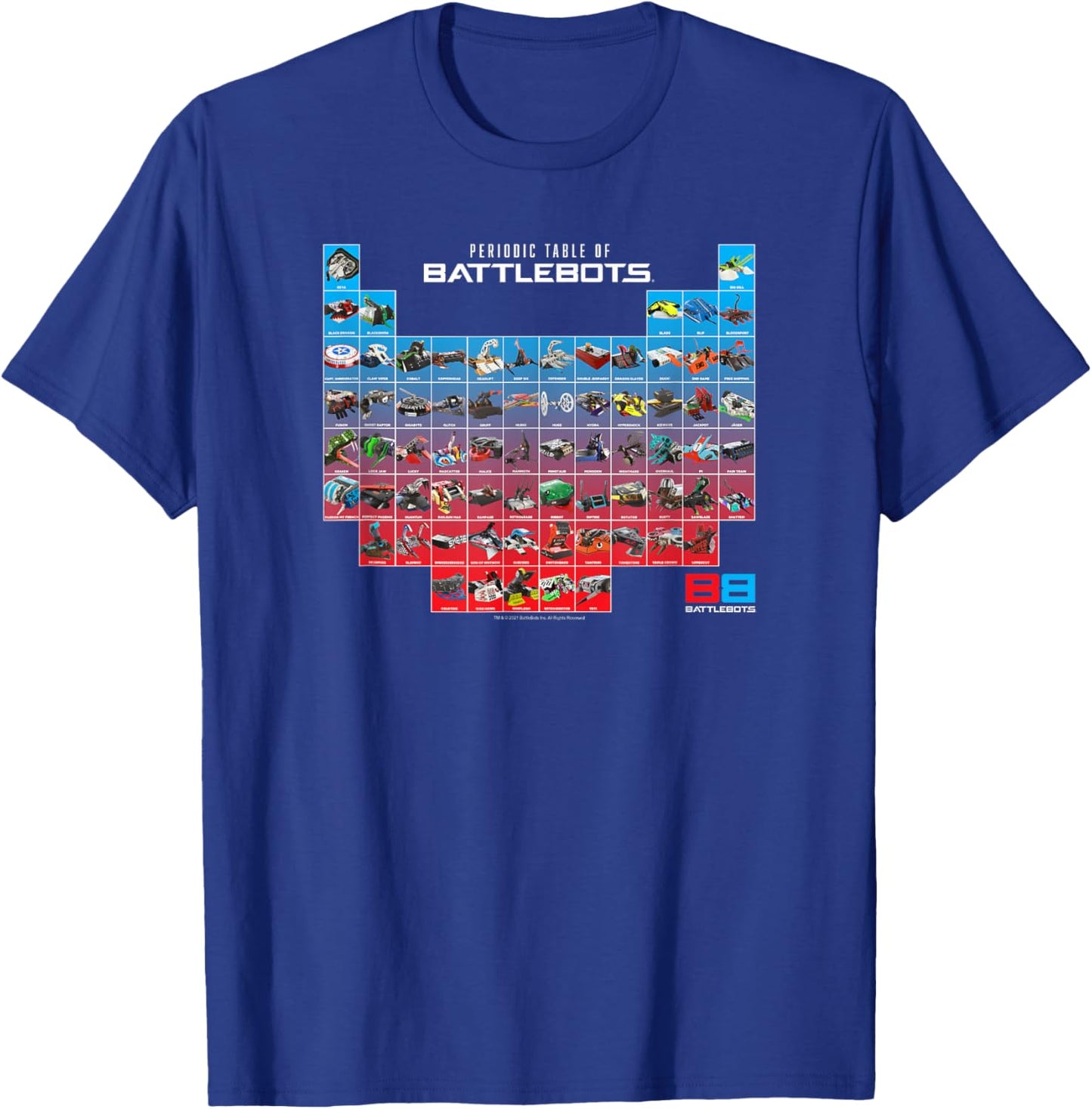 BattleBots Periodic Table of BattleBots Small T-Shirt - T-Shirt | Royal