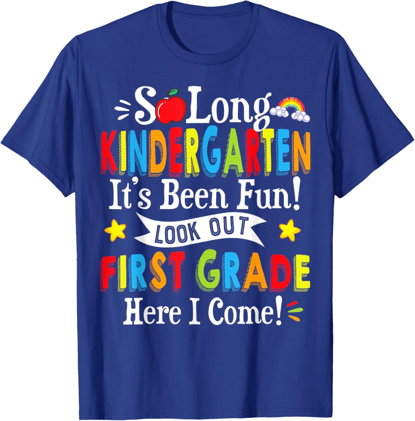 Look Out 1st Grade Here I Come Back To School Funny Kids T-Shirt - T-Shirt | Royal