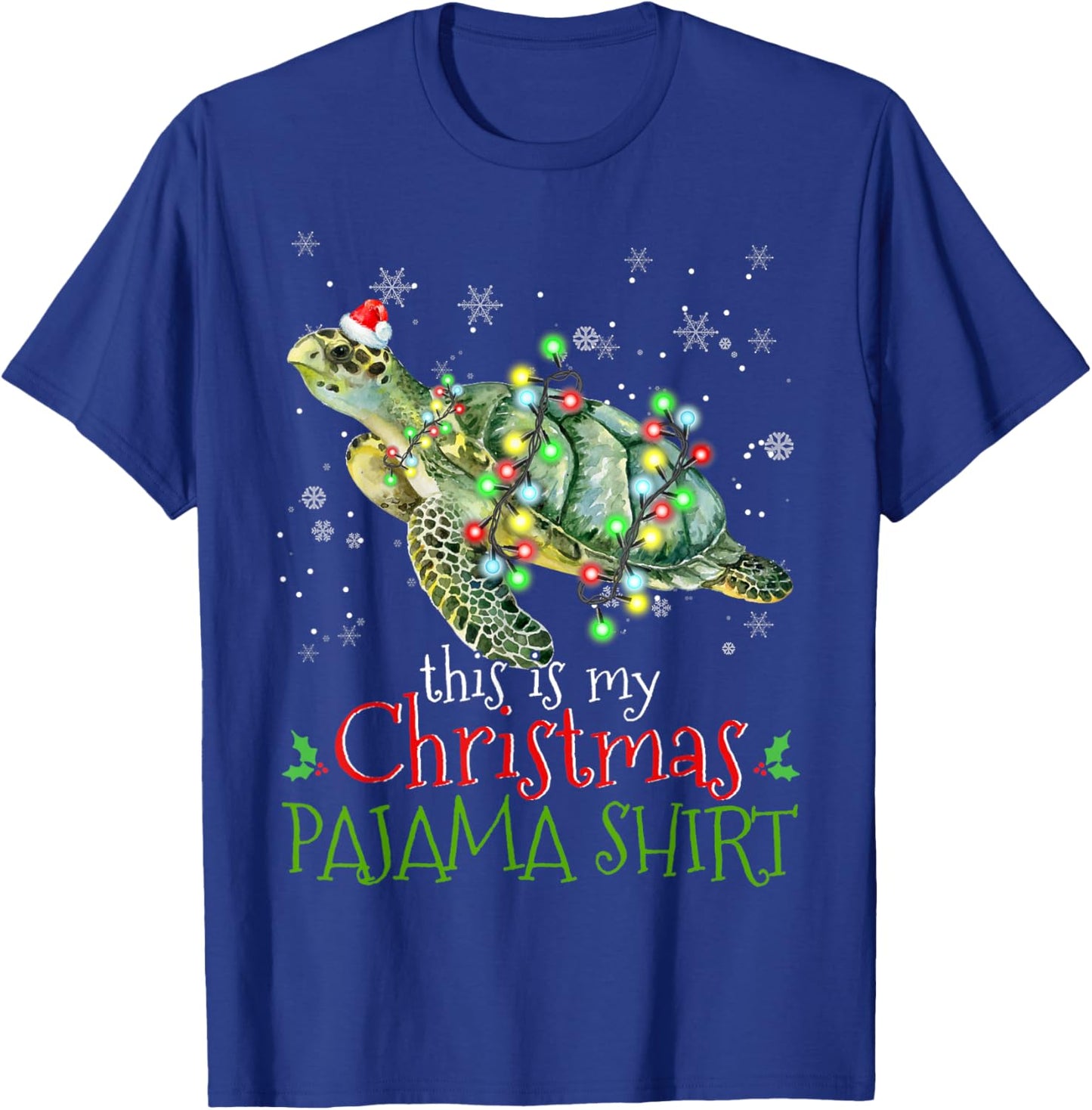 This Is My Christmas Pajama shirt Sea Turtle Christmas T-Shirt - T-Shirt | Royal