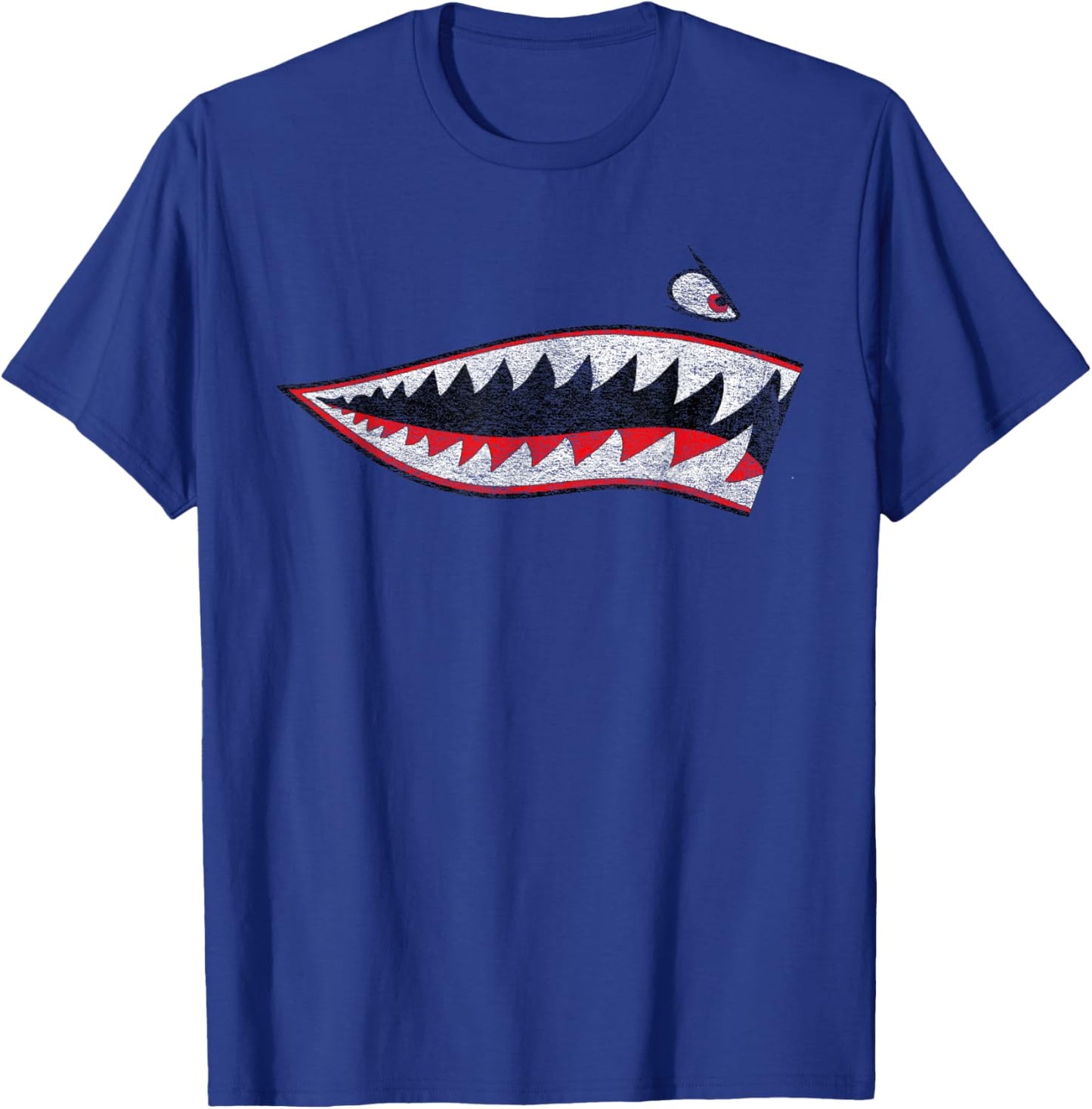 Shark Teeth Nose Art Warhawk P-40 A-10 Warthog War Plane T-Shirt - T-Shirt | Royal