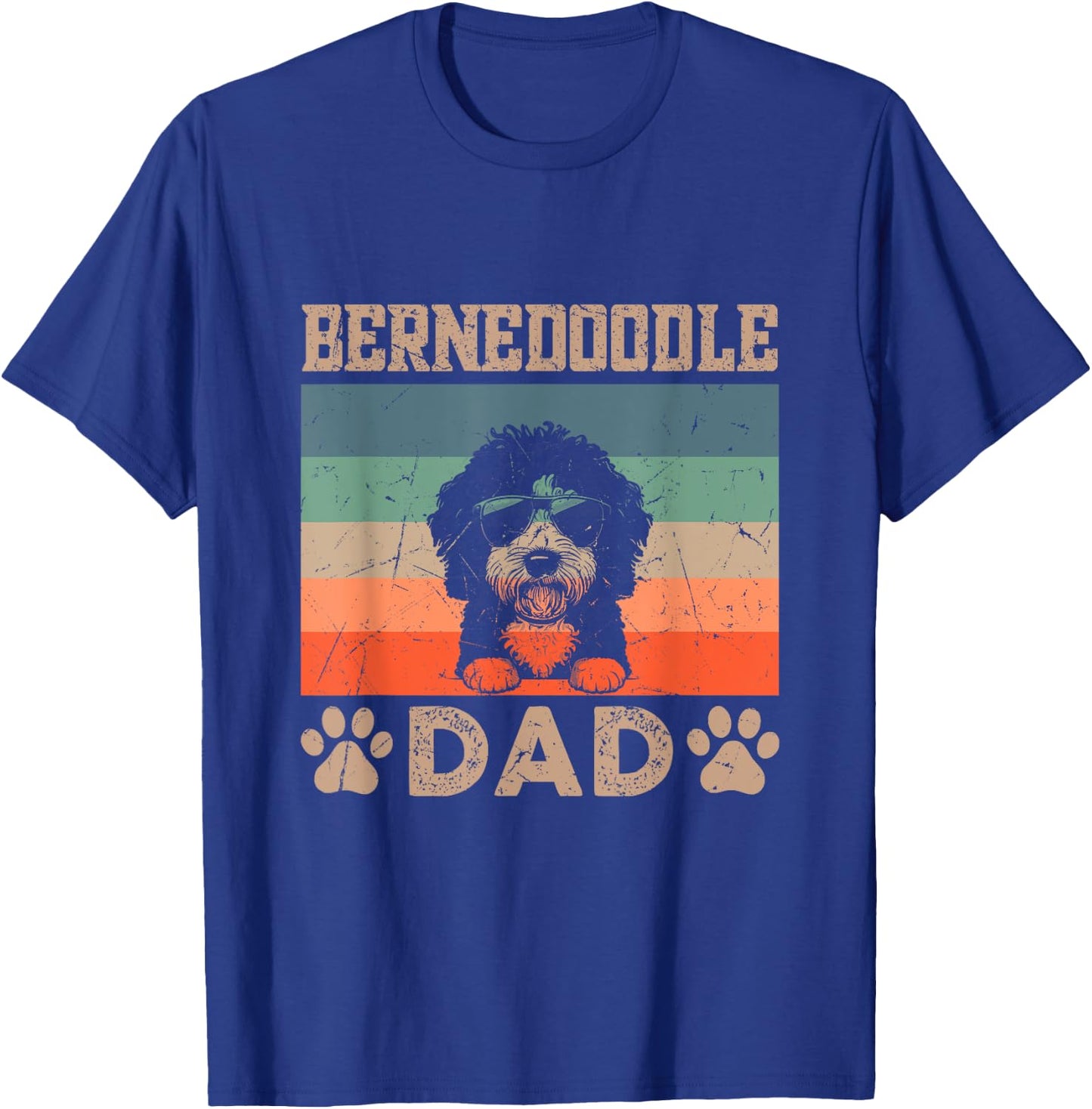 Vintage Bernedoodle Dad Gifts Funny Dog Dad Father's Day Men Women Girls Kids T-Shirt - T-Shirt | Royal