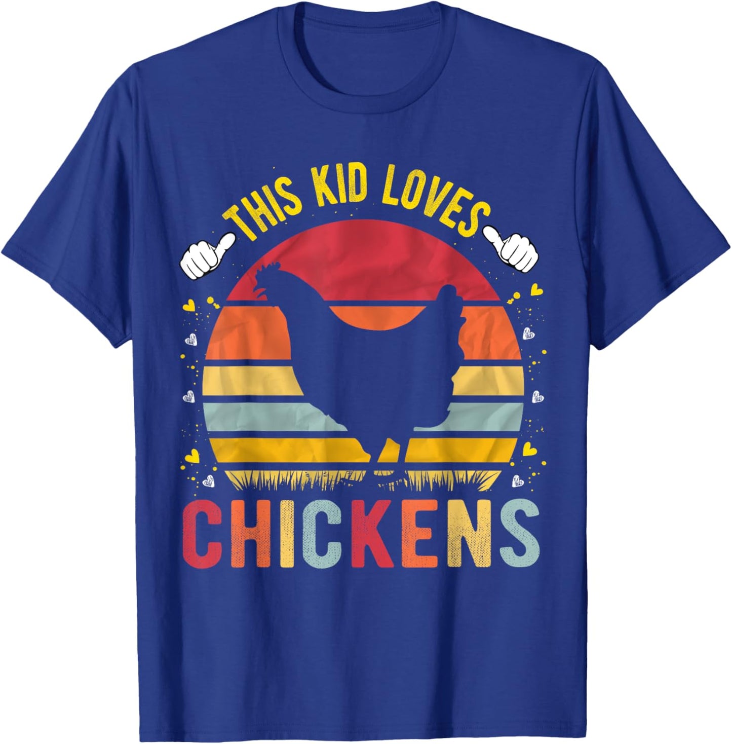 This Kid Loves Chickens Boys and Girls Chicken Gift T-Shirt - T-Shirt | Royal