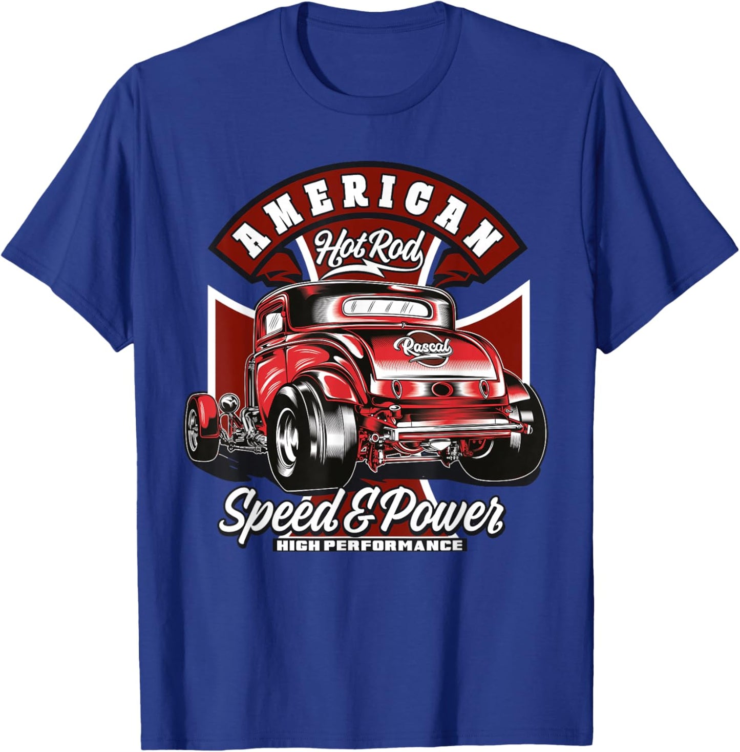 American Hotrod - Vintage USA Muscle Car T-Shirt - T-Shirt | Royal