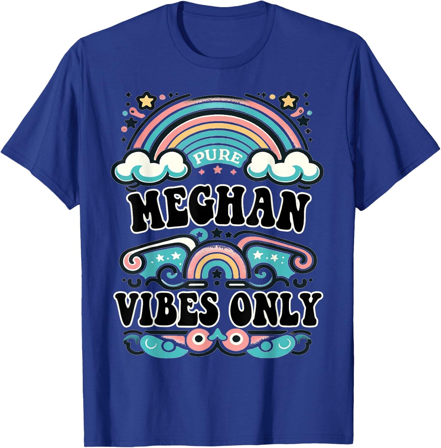 Meghan Vibes Only Cute Retro Girls Meghan Name T-Shirt - T-Shirt | Royal