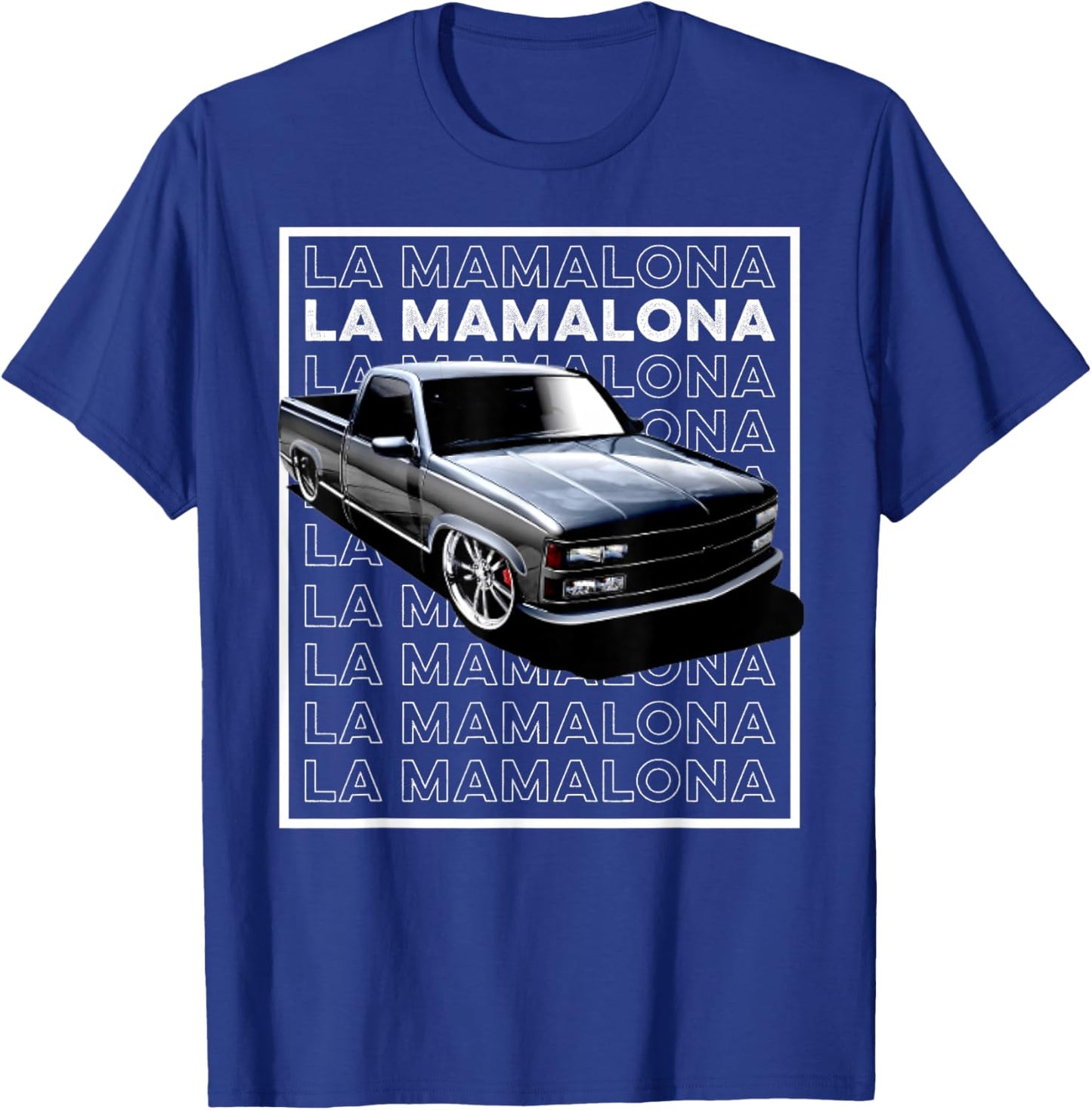 Trokiando 1990s OBS slammed low truck on big wheels art T-Shirt - T-Shirt | Royal