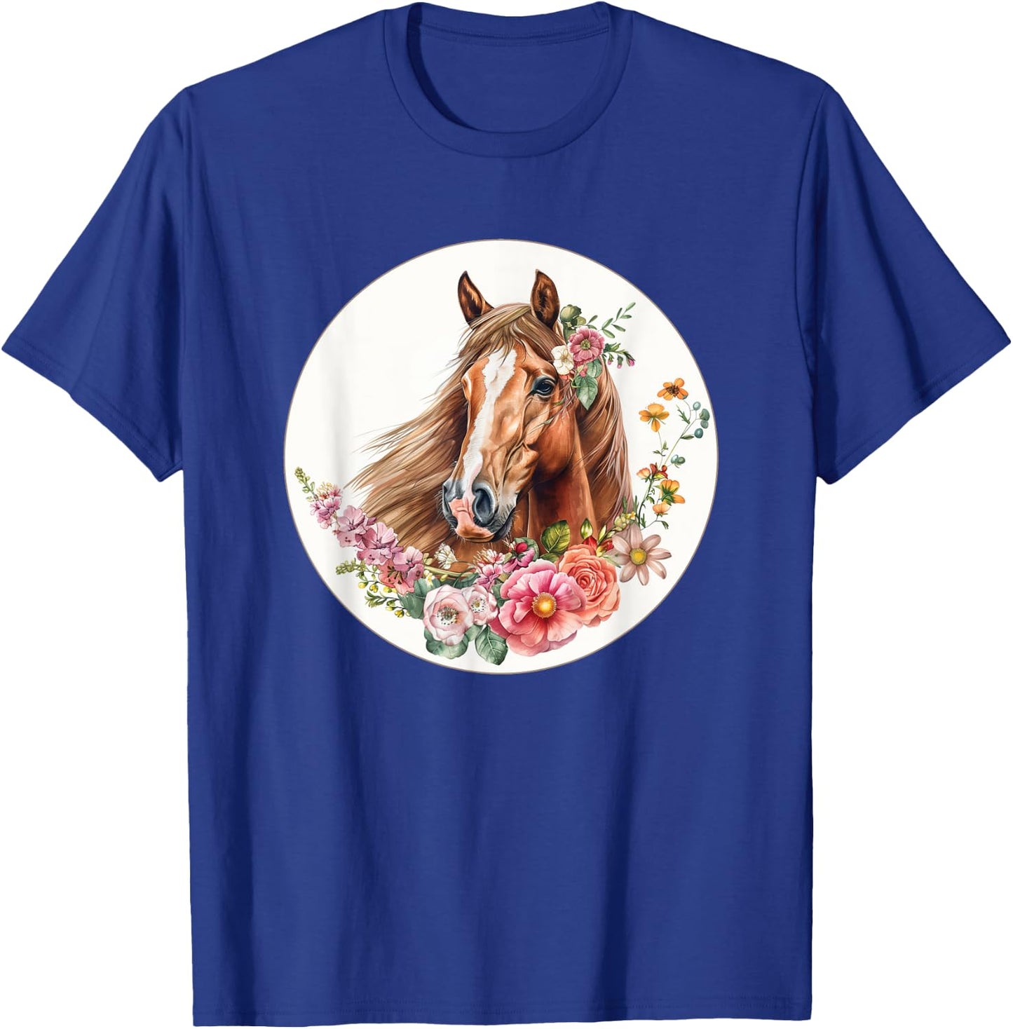 Flower Horse Equestrian Riding T-Shirt - T-Shirt | Royal