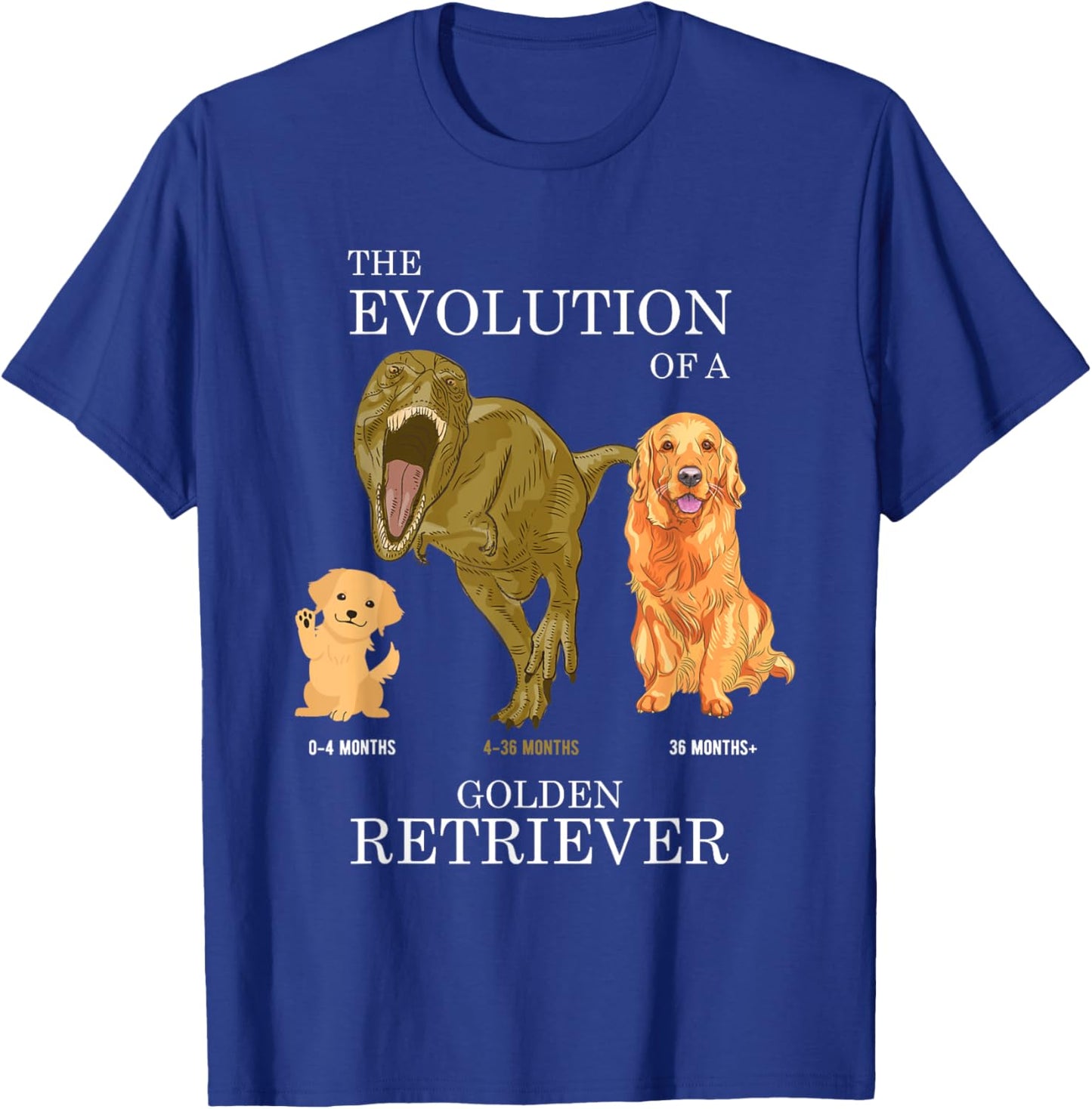 The Evolution of a Golden Retriever or Evolution of dogs T-Shirt - T-Shirt | Royal