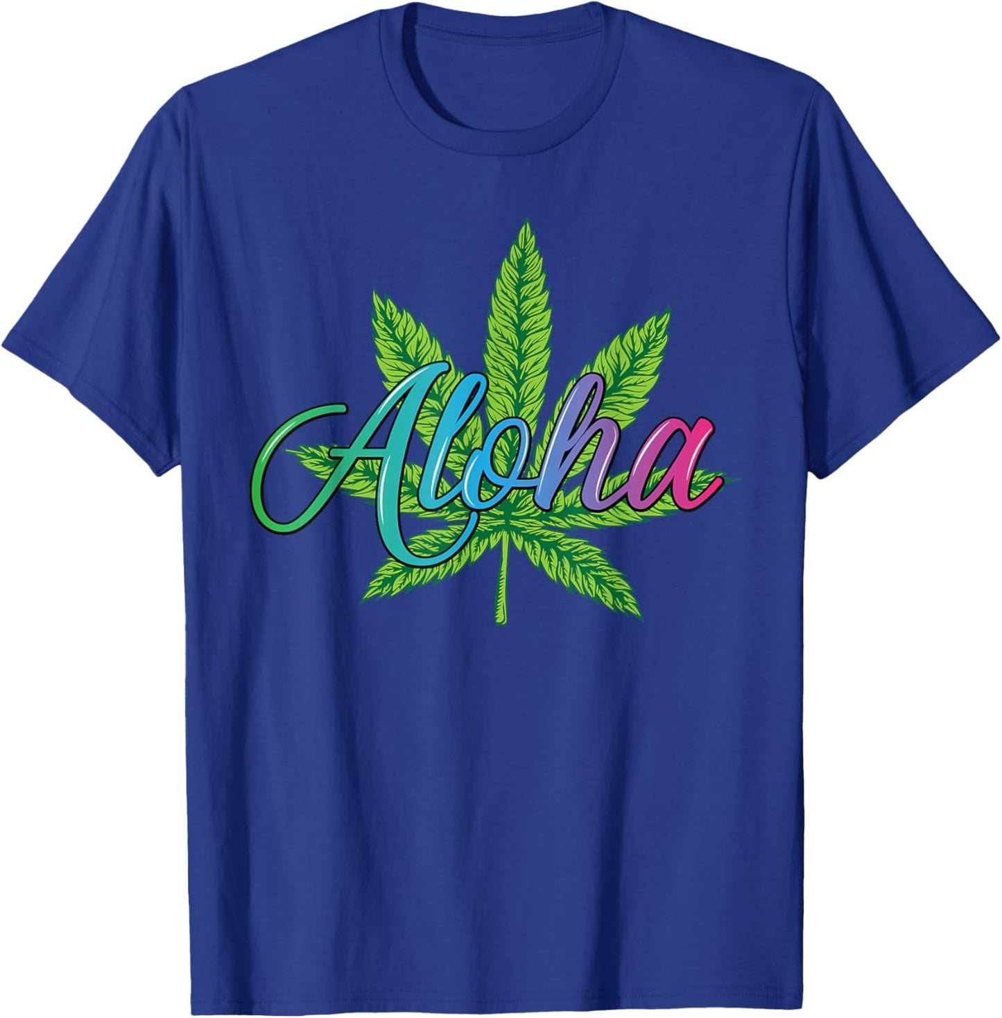 Aloha Hawaii Marijuana Leaf from the island - Aloha Spirit T-Shirt - T-Shirt | Royal