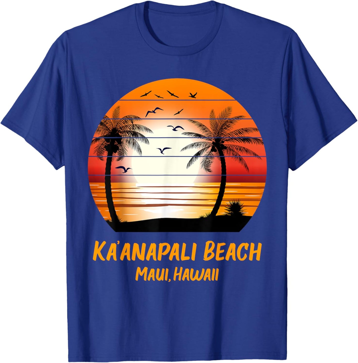 Ka’anapali Beach Maui Hawaii Vintage Sunset Kaanapali Retro Men Women Kids T-Shirt - T-Shirt | Royal