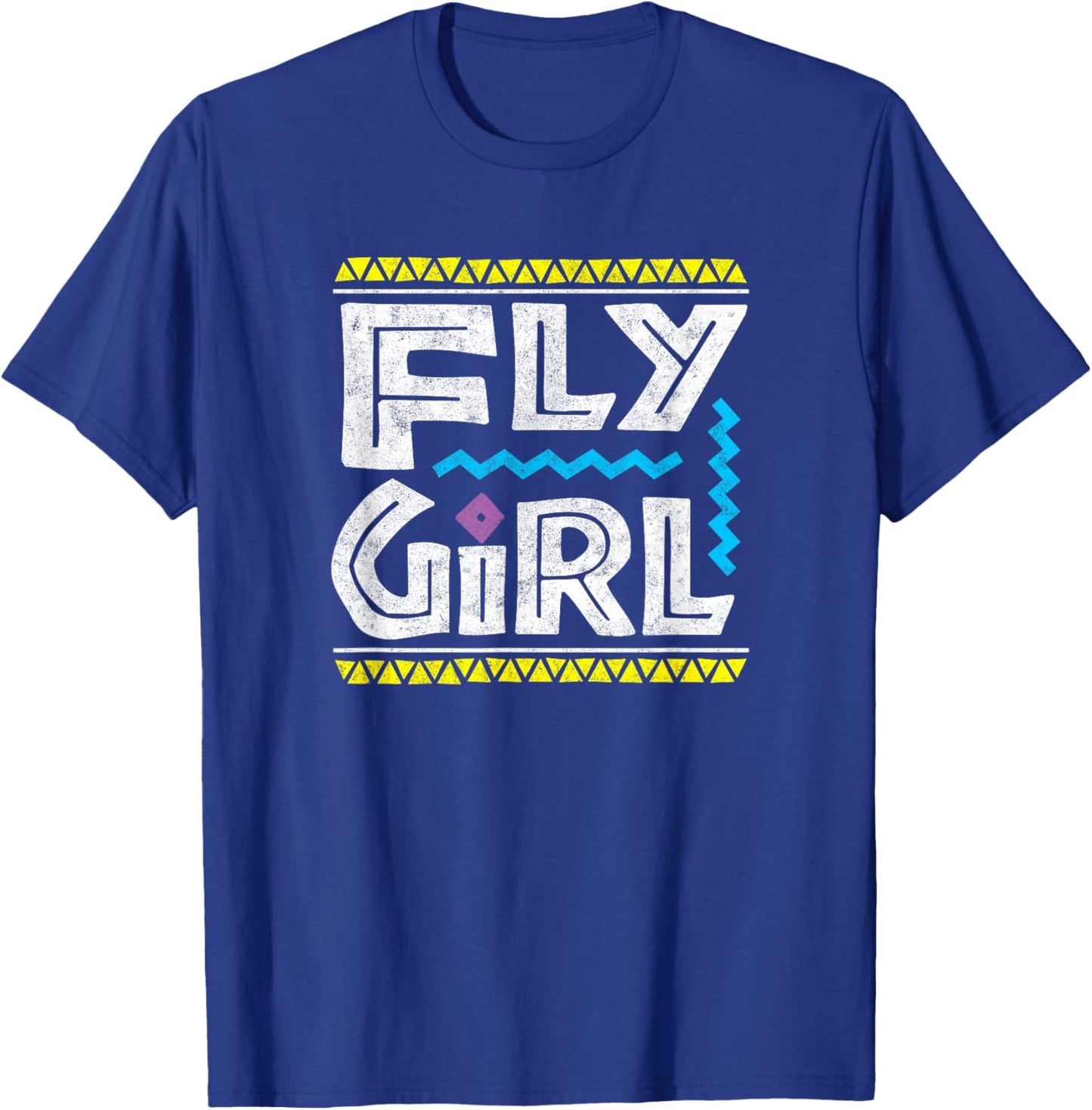 Fly Girl 80s 90s Old School Distressed B-Girl Hip Hop T-Shirt - T-Shirt | Royal