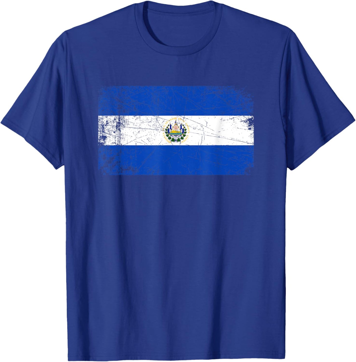 Vintage Made In EL SALVADOR SALVADORAN Flag Gift T-Shirt - T-Shirt | Royal