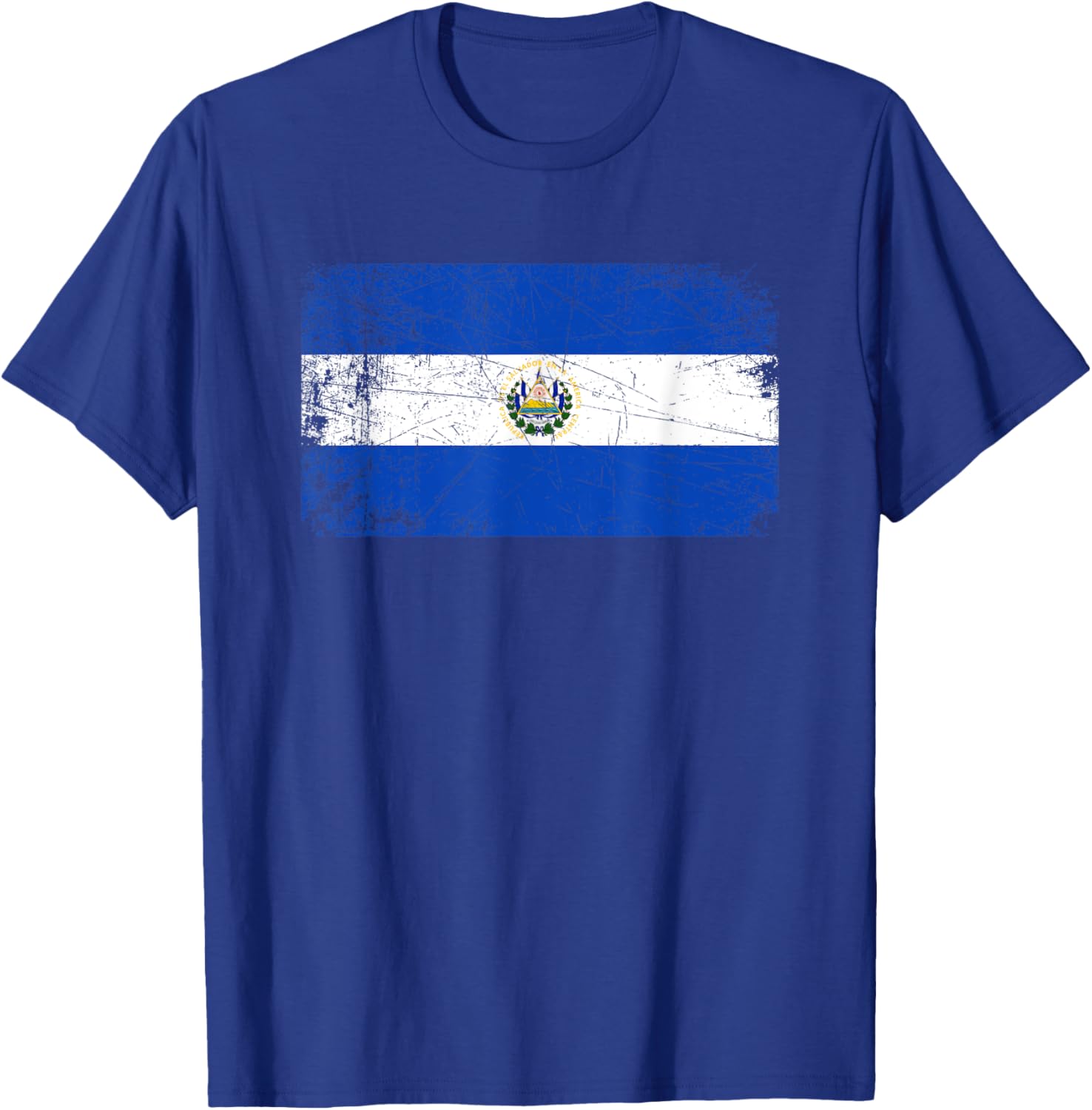 Vintage Made In EL SALVADOR SALVADORAN Flag Gift T-Shirt - T-Shirt | Royal
