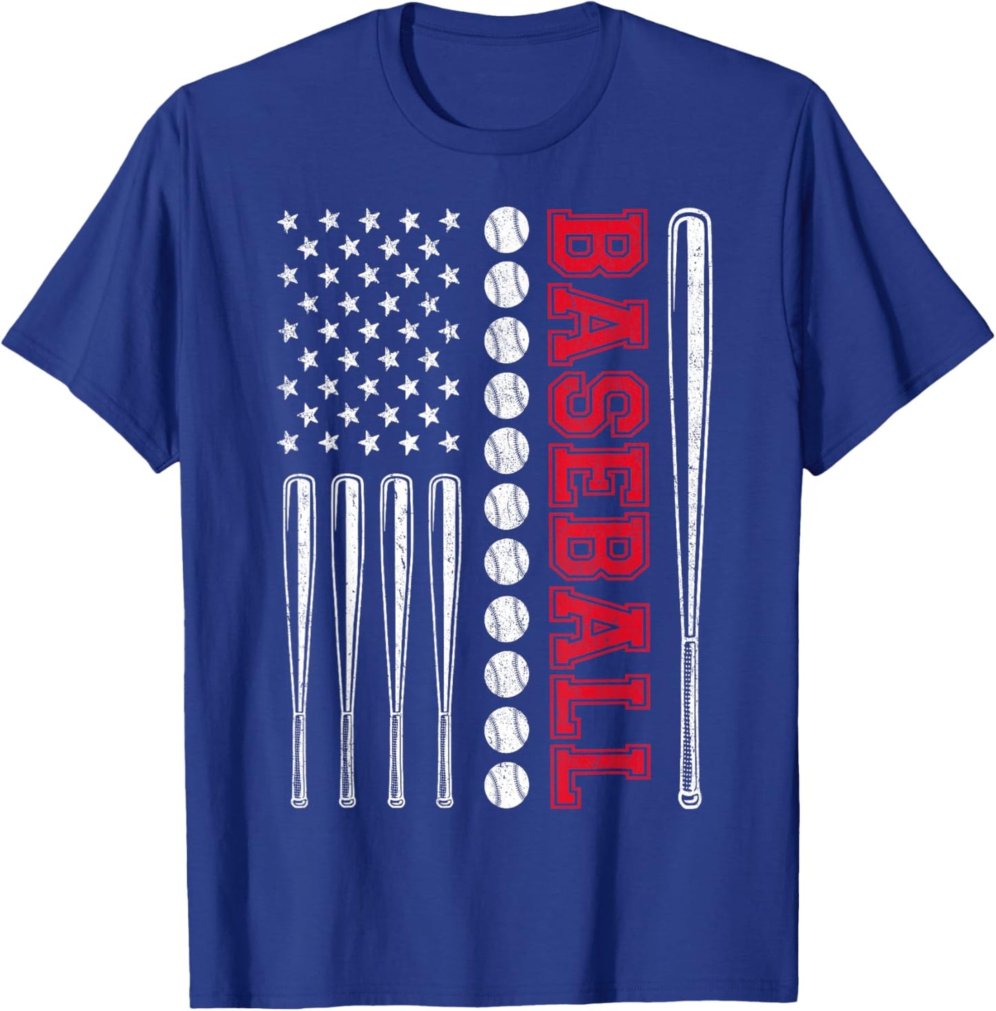 American Flag Baseball USA Shirt Women Boy Girl Kids T-Shirt - T-Shirt | Royal