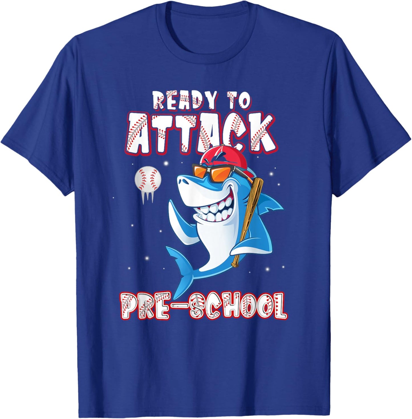 Ready To Attack Pre-School Shark Back to School T-Shirt - T-Shirt | Royal