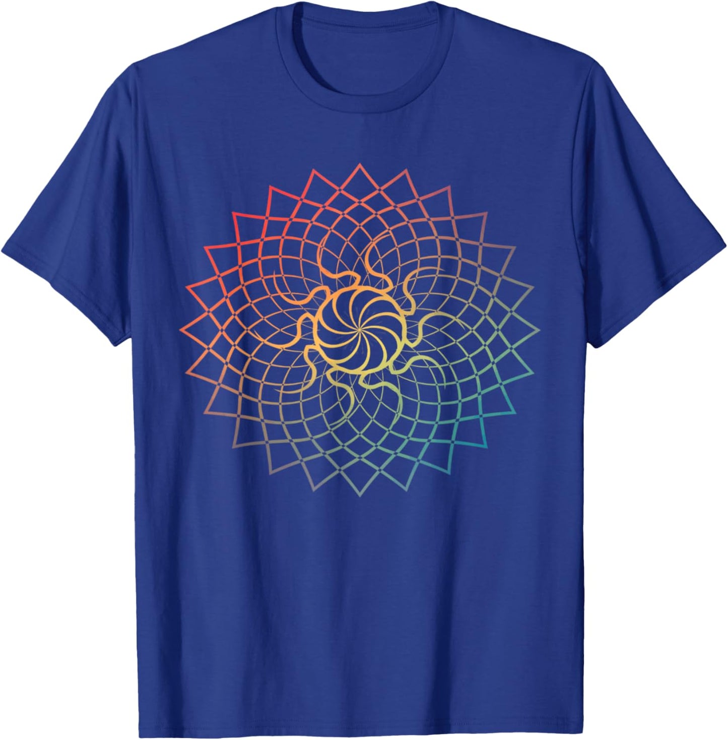 Mandala Geometry Sacred Fractal Art Yoga Mantra Good Vibe T-Shirt - T-Shirt | Royal