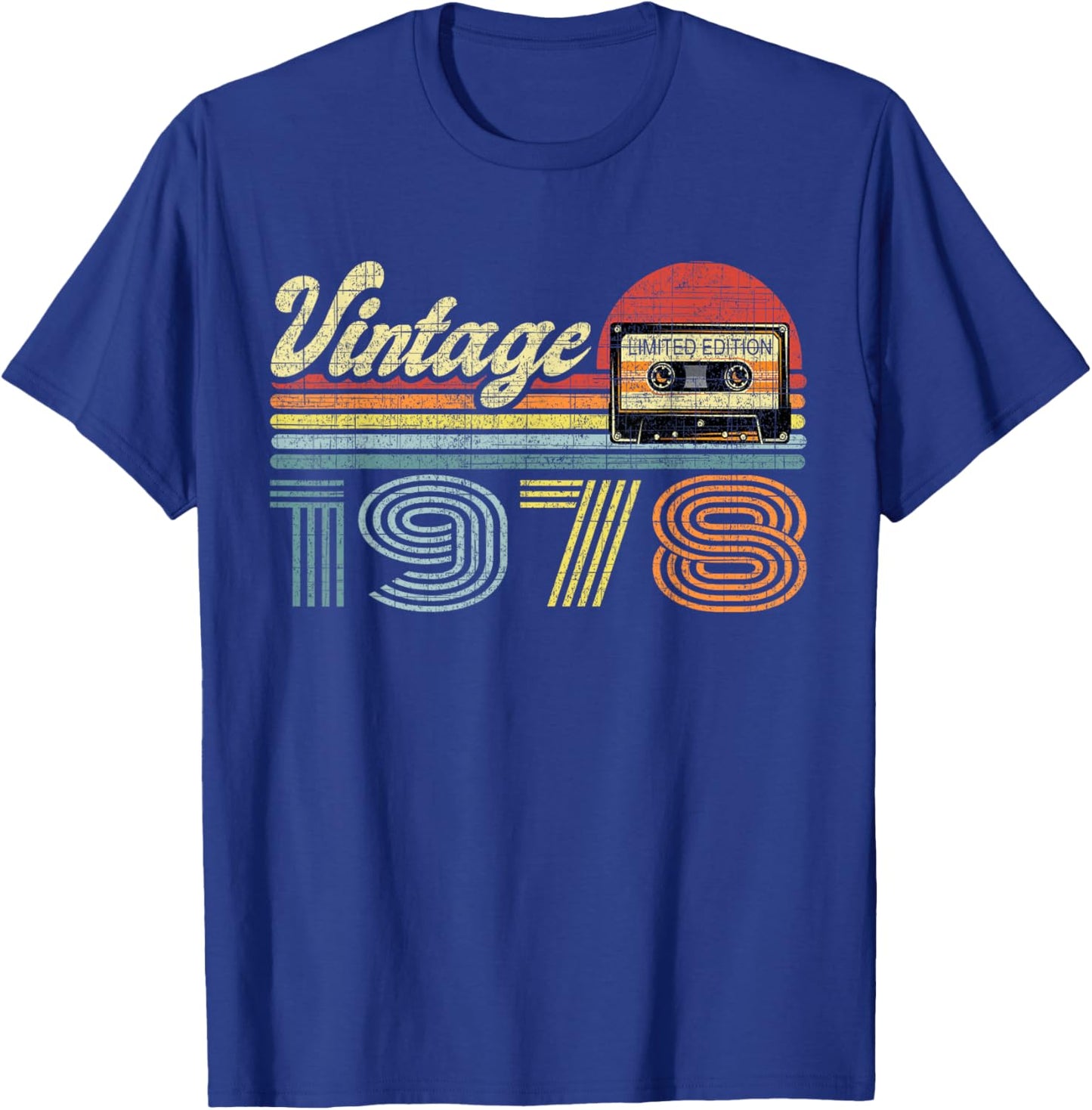 Retro Audio Cassette Vintage Since 1978 44th Birthday T-Shirt - T-Shirt | Royal