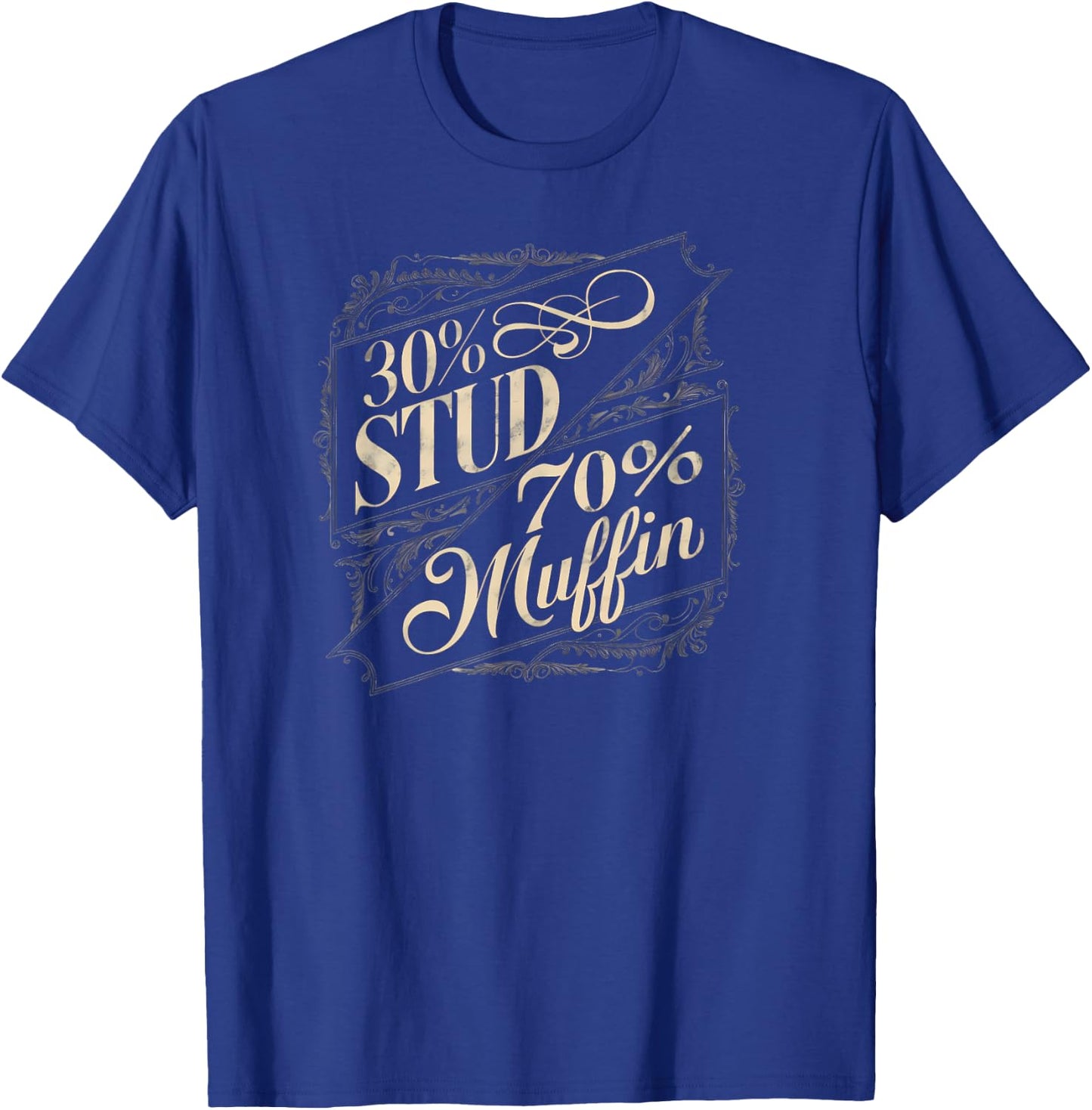 30% Stud 70% Muffin Vintage Retro Funny Joke Sarcasm T-Shirt - T-Shirt | Royal