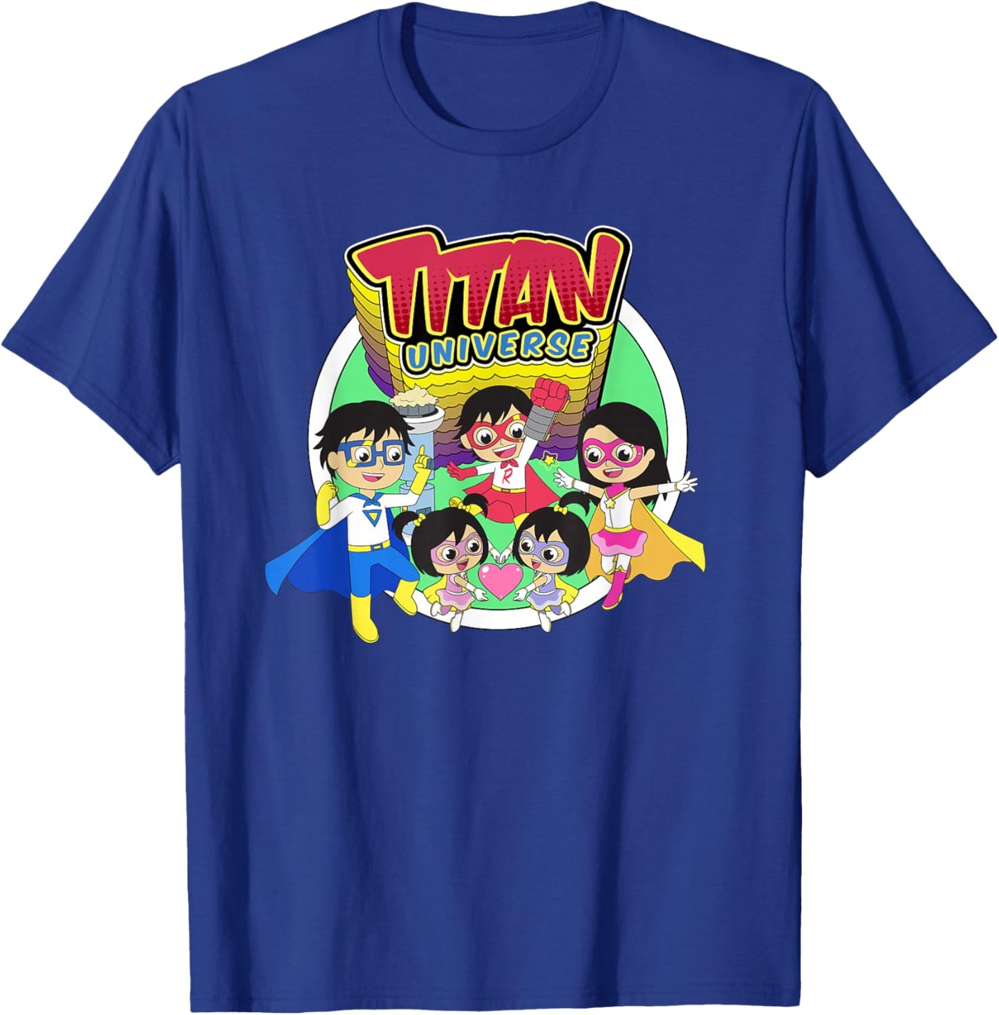 Ryan's World Titan Universe Ryan and Family T-Shirt - T-Shirt | Royal
