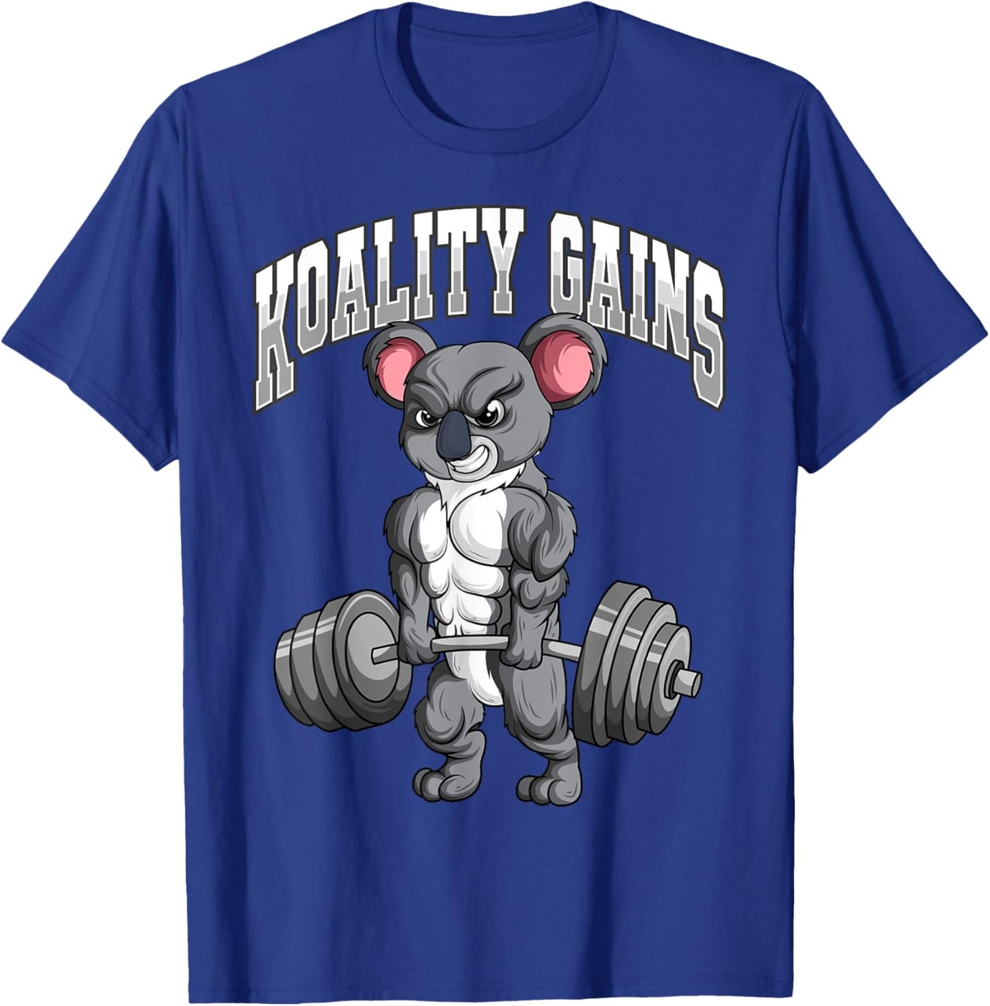 Koality Gains Fitness Gym Koala Bodybuilding T-Shirt - T-Shirt | Royal