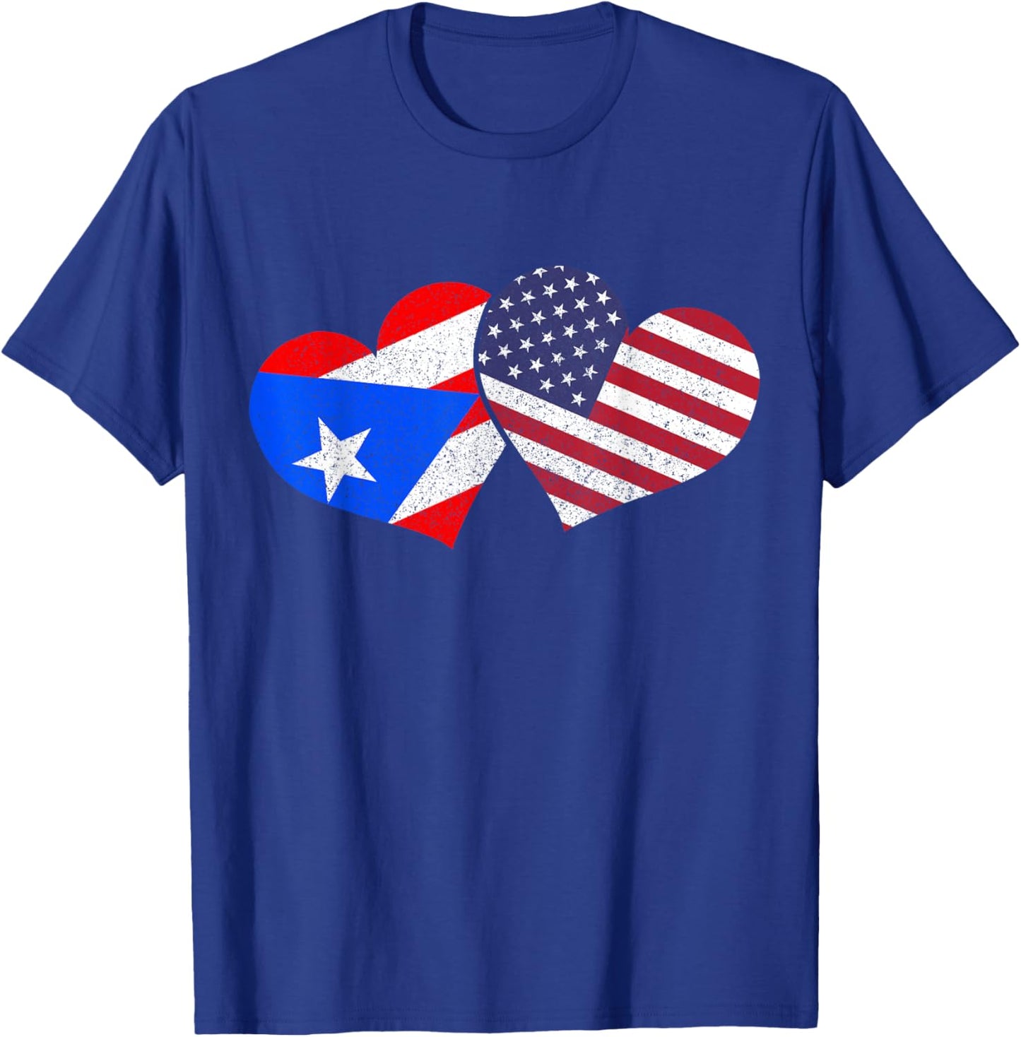 Puerto Rico & USA Pride Patriotic Puerto Rican American Flag T-Shirt - T-Shirt | Royal