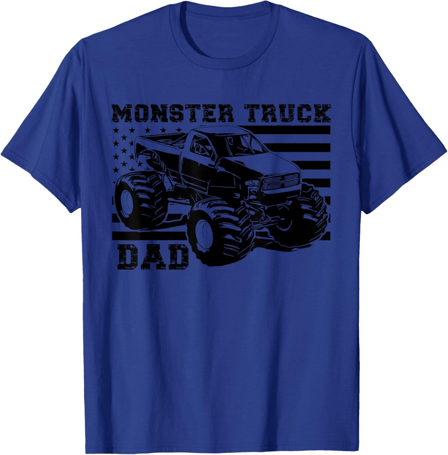 Patriotic Art Love USA Proud American Flag Monster Truck Dad T-Shirt - T-Shirt | Royal