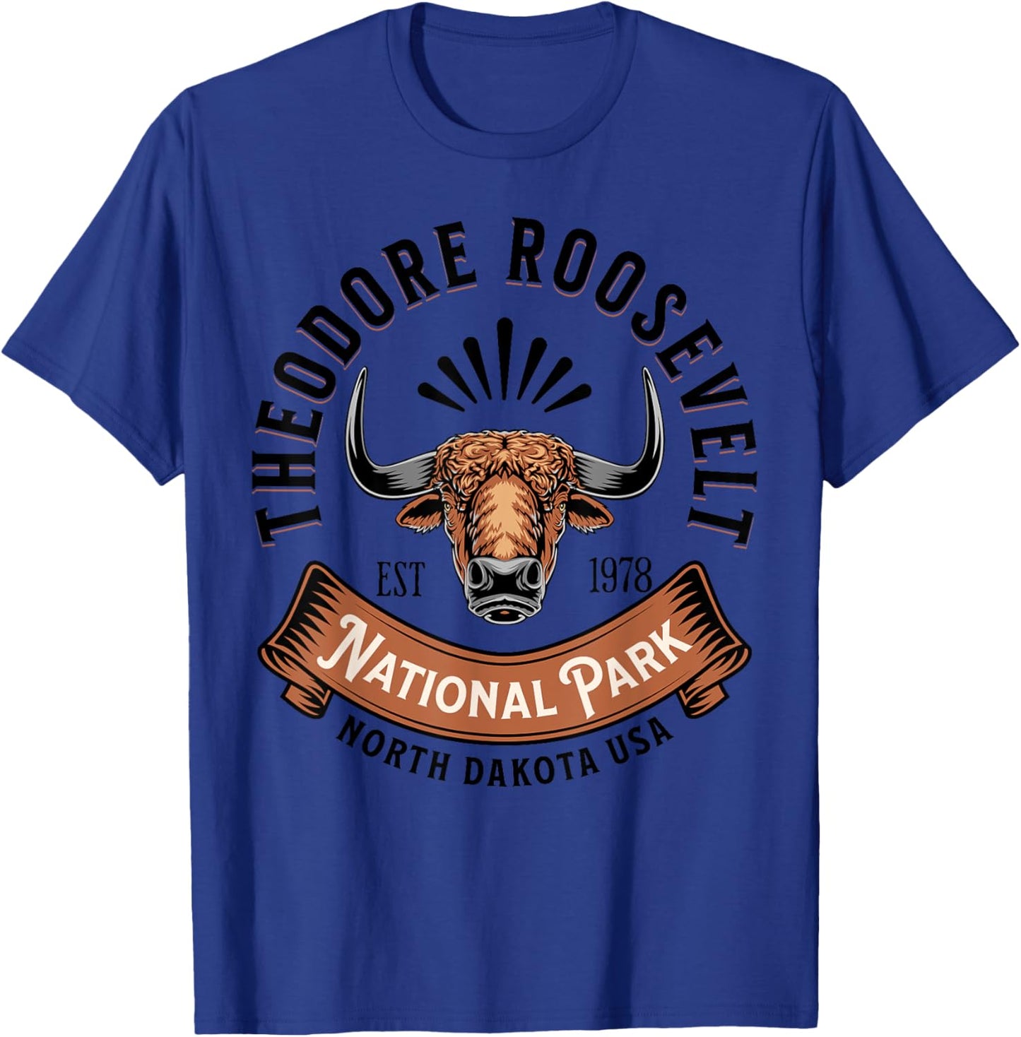Theodore Roosevelt National Park North Dakota Buffalo Hike T-Shirt - T-Shirt | Royal