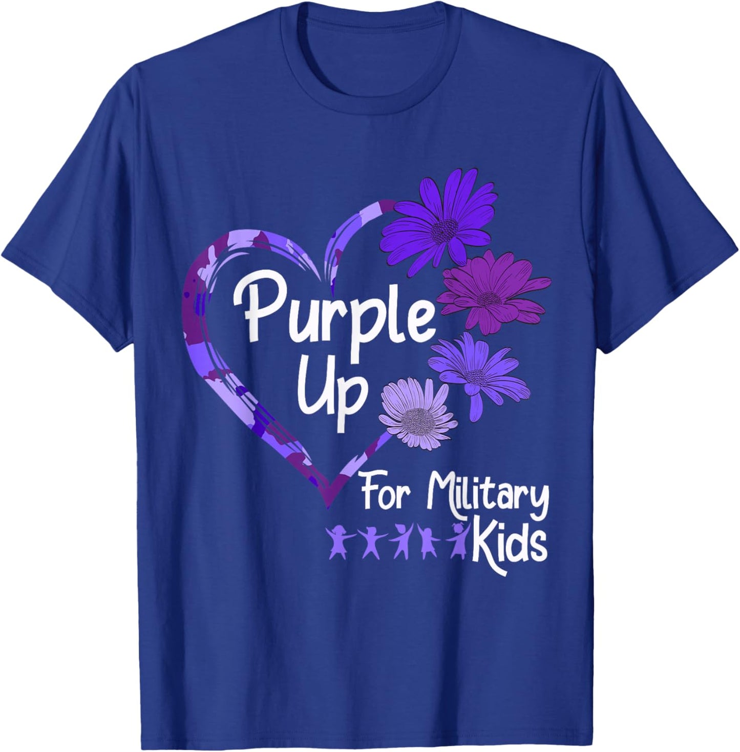 Purple Up for Military Kids - Sunflower Military Child Month Small T-Shirt - T-Shirt | Royal
