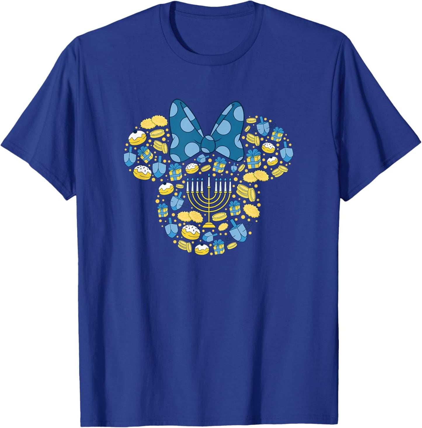Disney Minnie Mouse Icon Hanukkah Chanukah Dreidel Menorah T-Shirt - T-Shirt | Royal