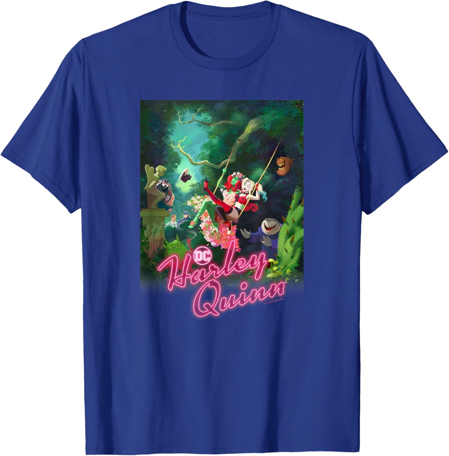 DC Comics Harley Quinn Nature Group Poster T-Shirt - T-Shirt | Royal