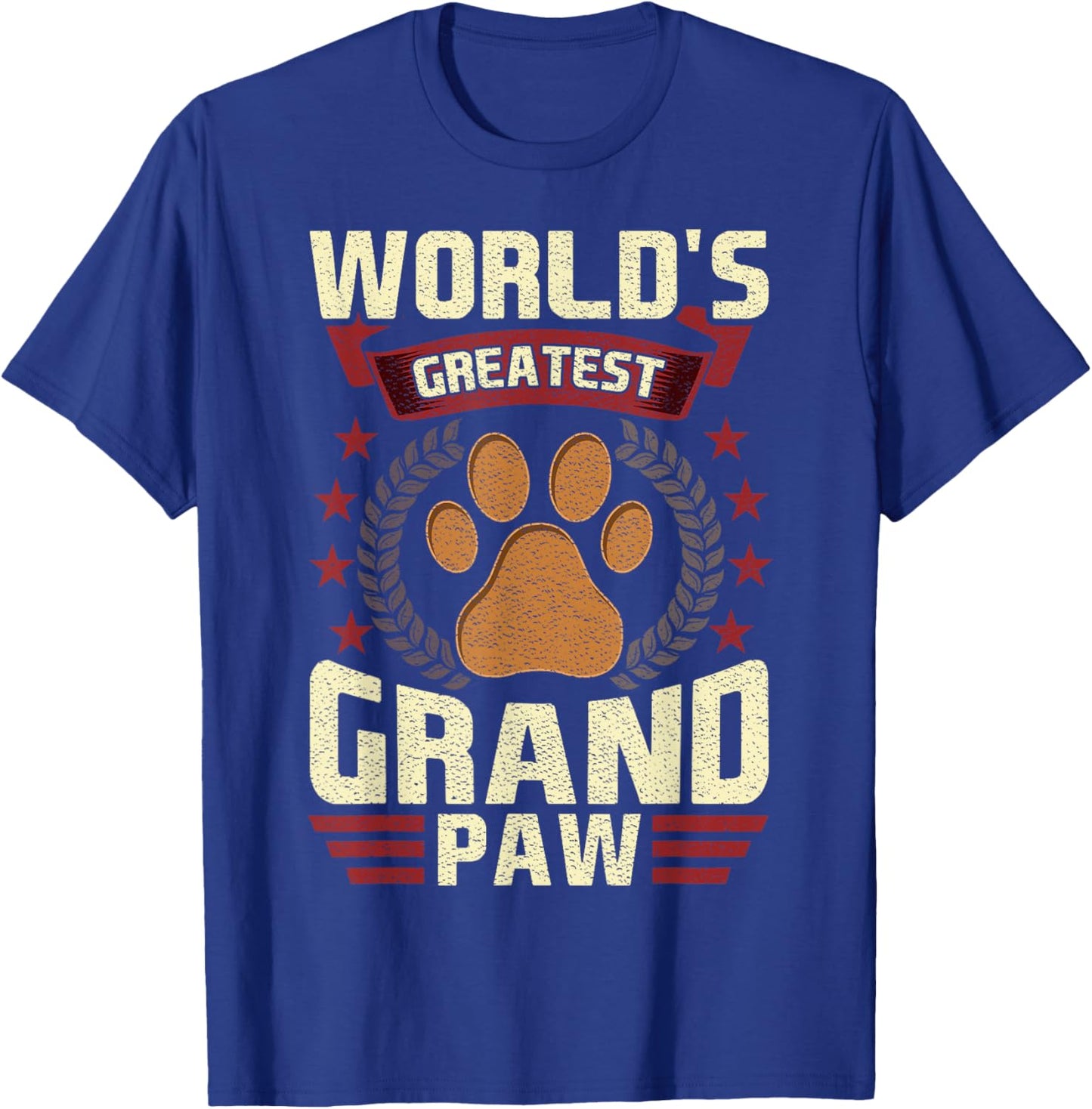 World's Greatest Grandpa Shirt Grand Paw Dog Lover GrandPaw T-Shirt - T-Shirt | Royal
