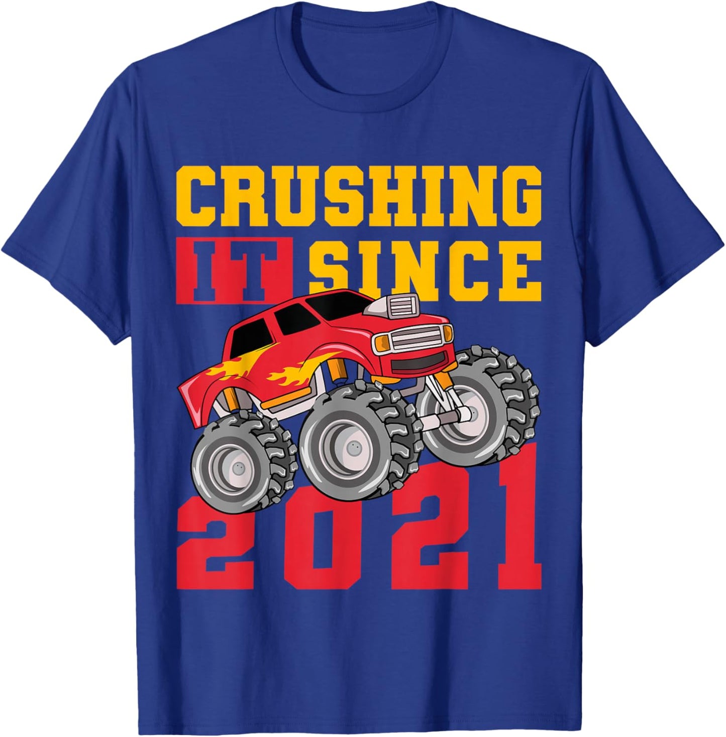 Retro Vintage Crushing It Since 2021 Birthday T-Shirt - T-Shirt | Royal