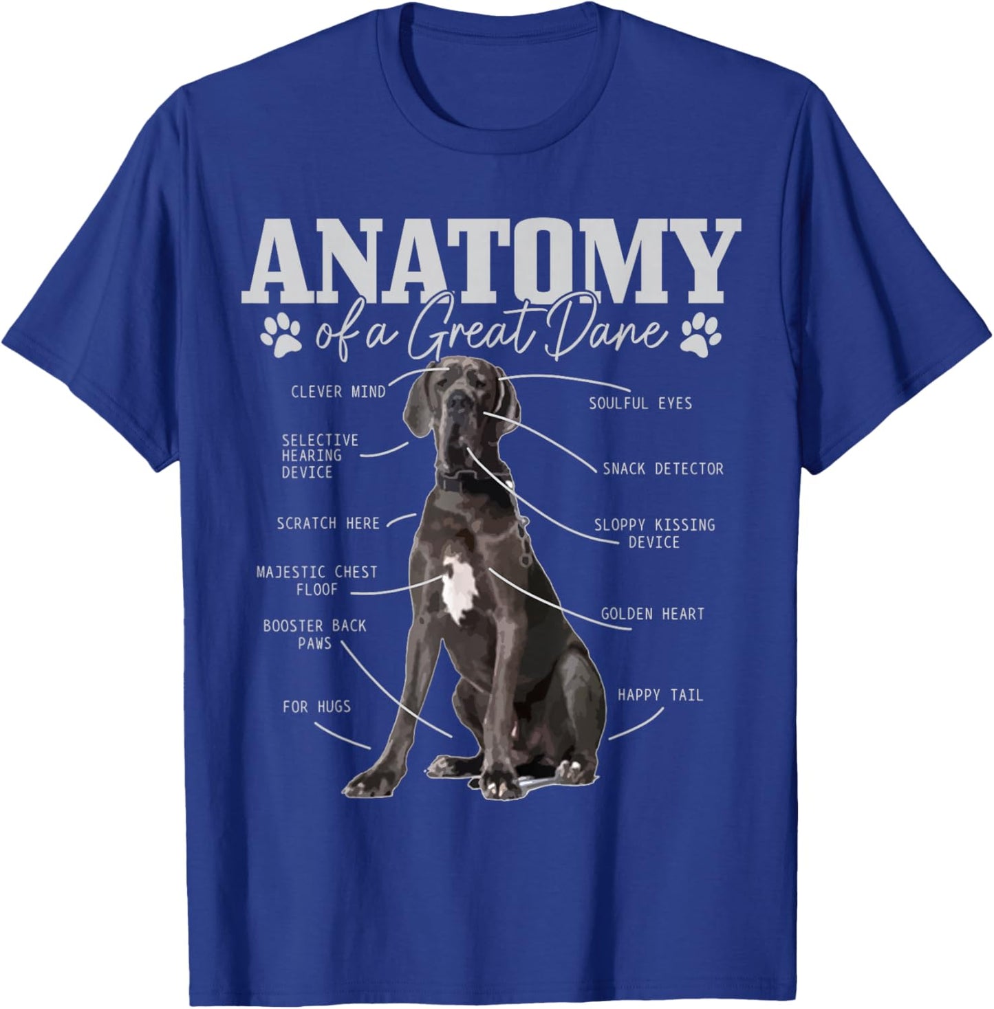 Anatomy of A Great Dane Funny Cute Dog Mom Dad T-Shirt - T-Shirt | Royal