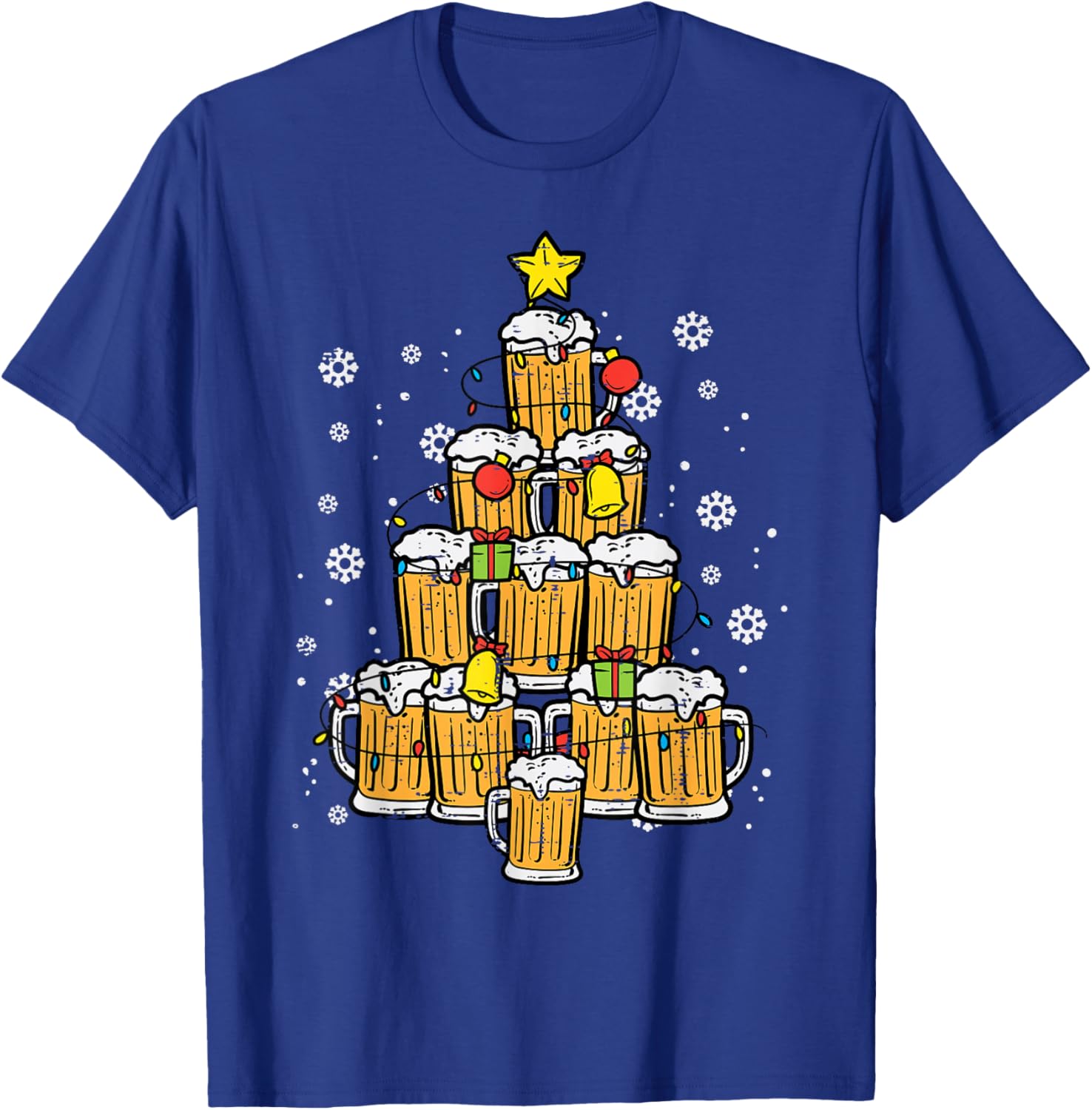 Beer Christmas Tree Xmas Brew Dad Men T-Shirt - T-Shirt | Royal
