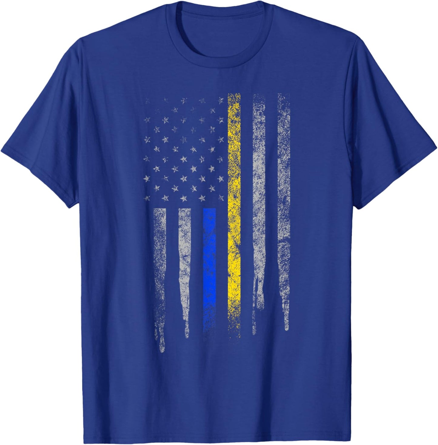 Gold Blue Line 911 Police Dispatcher First Responder T-Shirt - T-Shirt | Royal