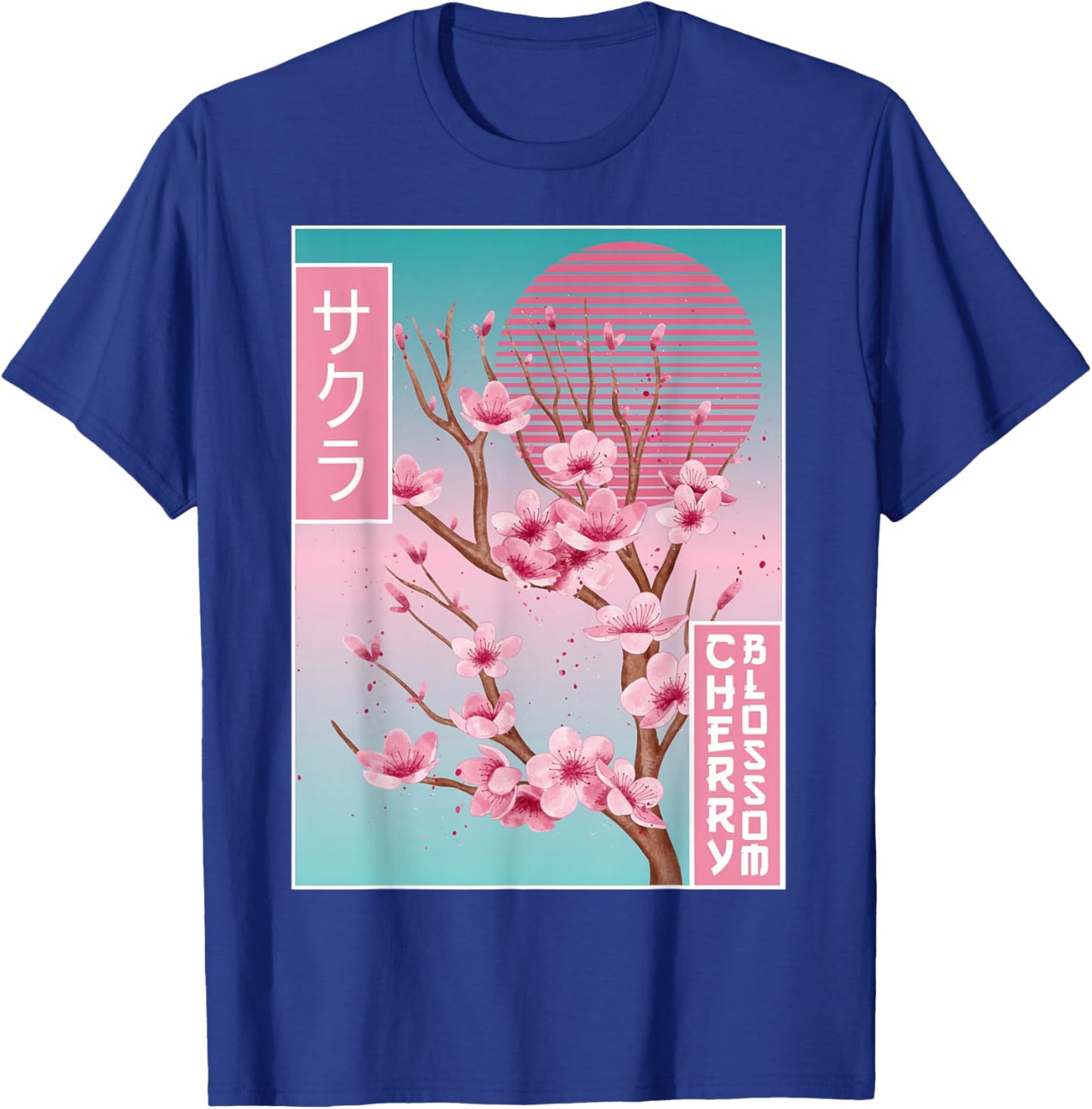 Cherry Blossom Japanese Sakura Vaporwave Aesthetic T-Shirt - T-Shirt | Royal
