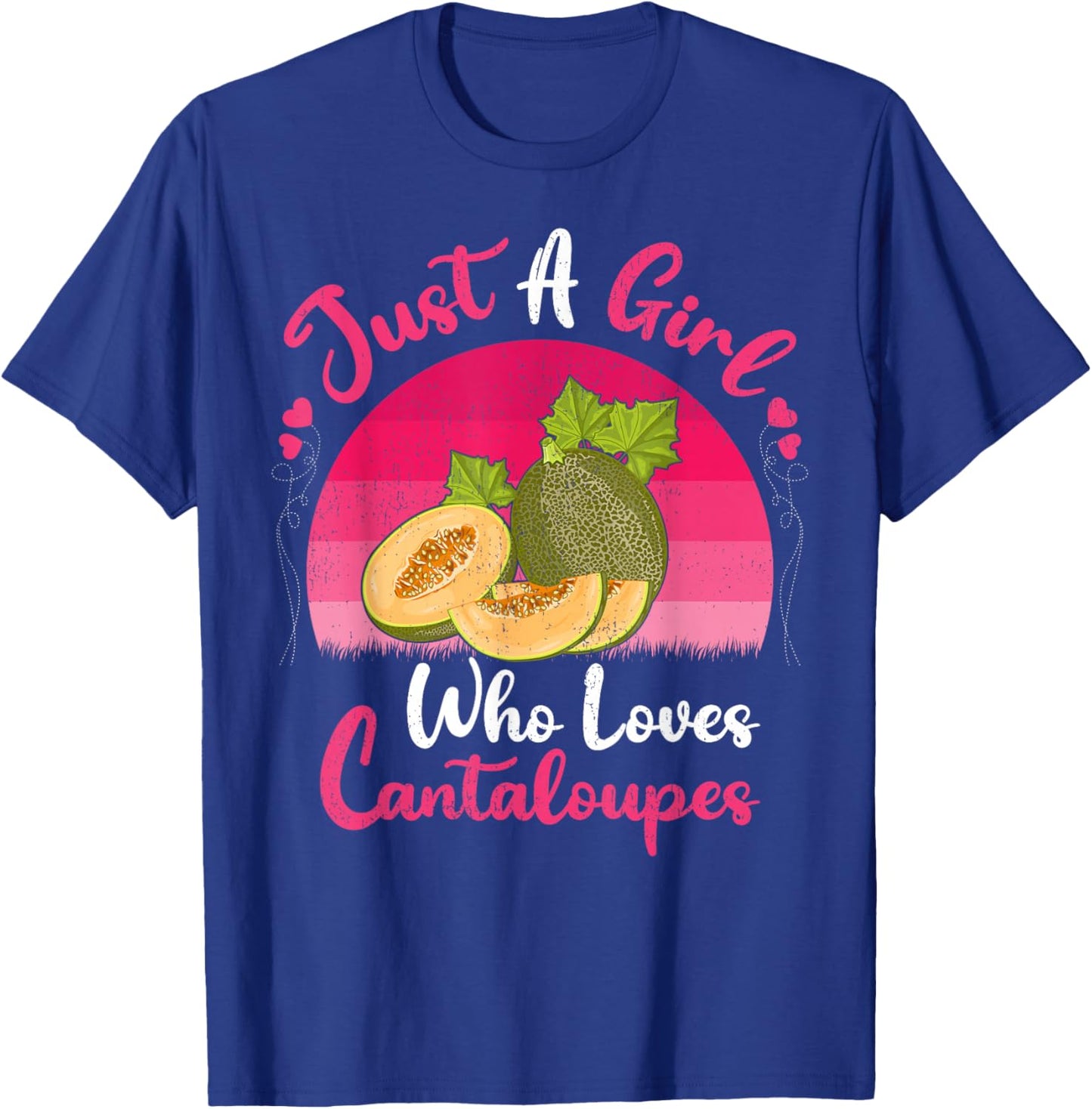 Vintage Cantaloupe Fruit Just A Girl Who Loves Cantaloupes T-Shirt - T-Shirt | Royal