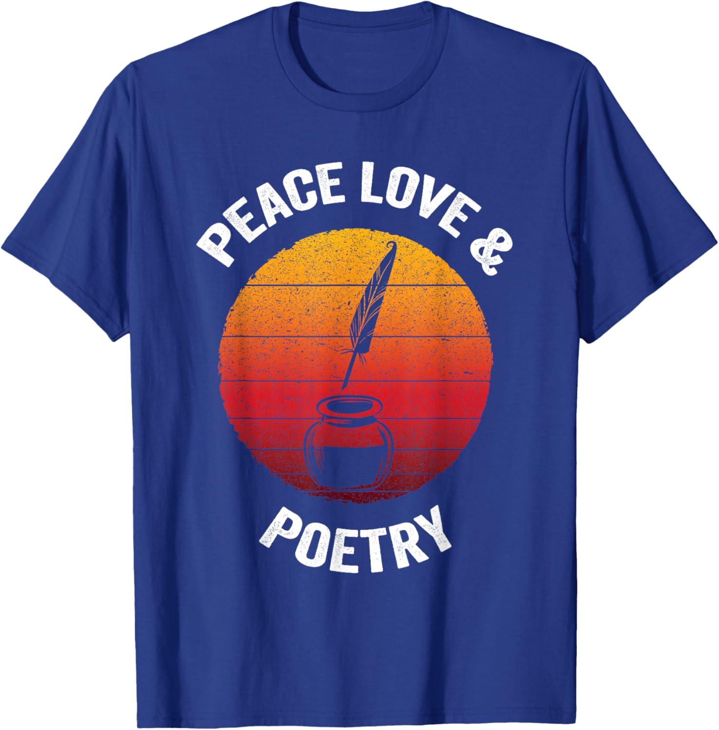Peace Love & Poetry | Vintage Poem Literature T-Shirt - T-Shirt | Royal