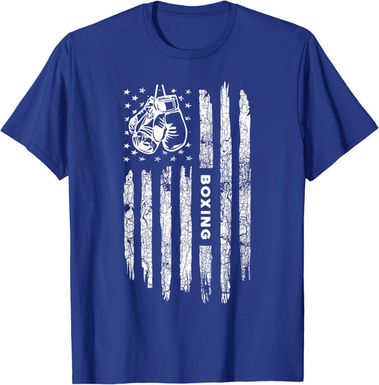 American Flag Boxing Distressed - Boxer Vintage Boxing Small T-Shirt - T-Shirt | Royal