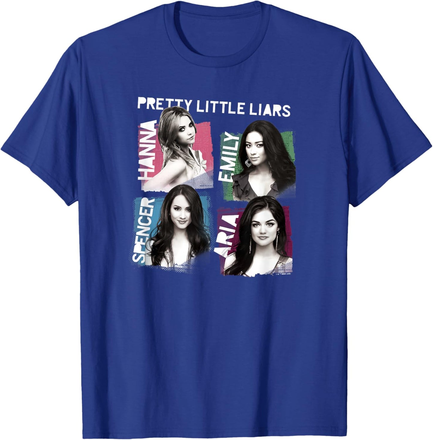 Pretty Little Liars Group Name Boxes T-Shirt - T-Shirt | Royal