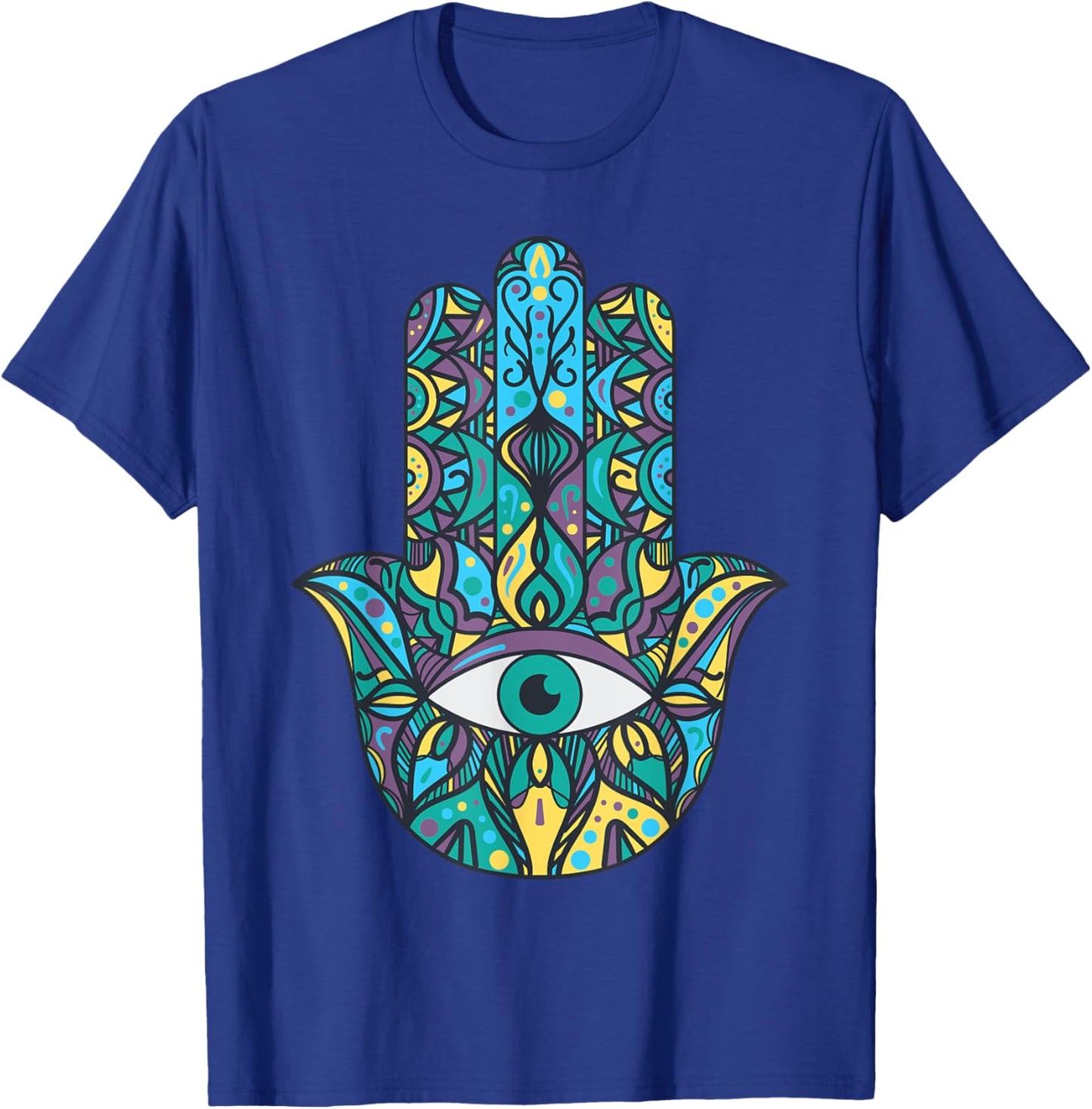 Hamsa Hand Meditation Yoga Hand Of Fatima Men Women T-Shirt - T-Shirt | Royal