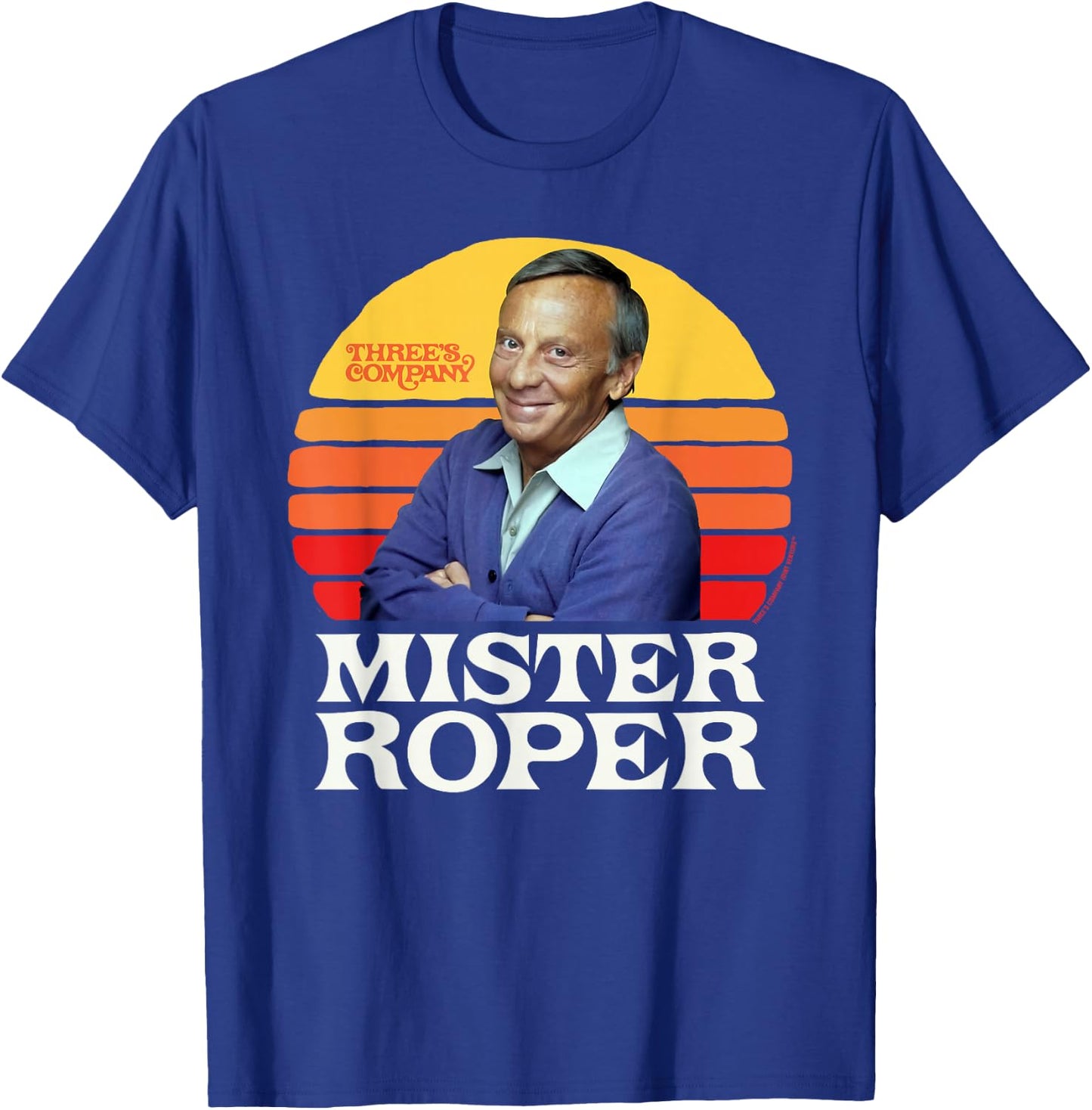 Mister Roper Funny Stanley Roper 80's Sunset Three's Company T-Shirt - T-Shirt | Royal